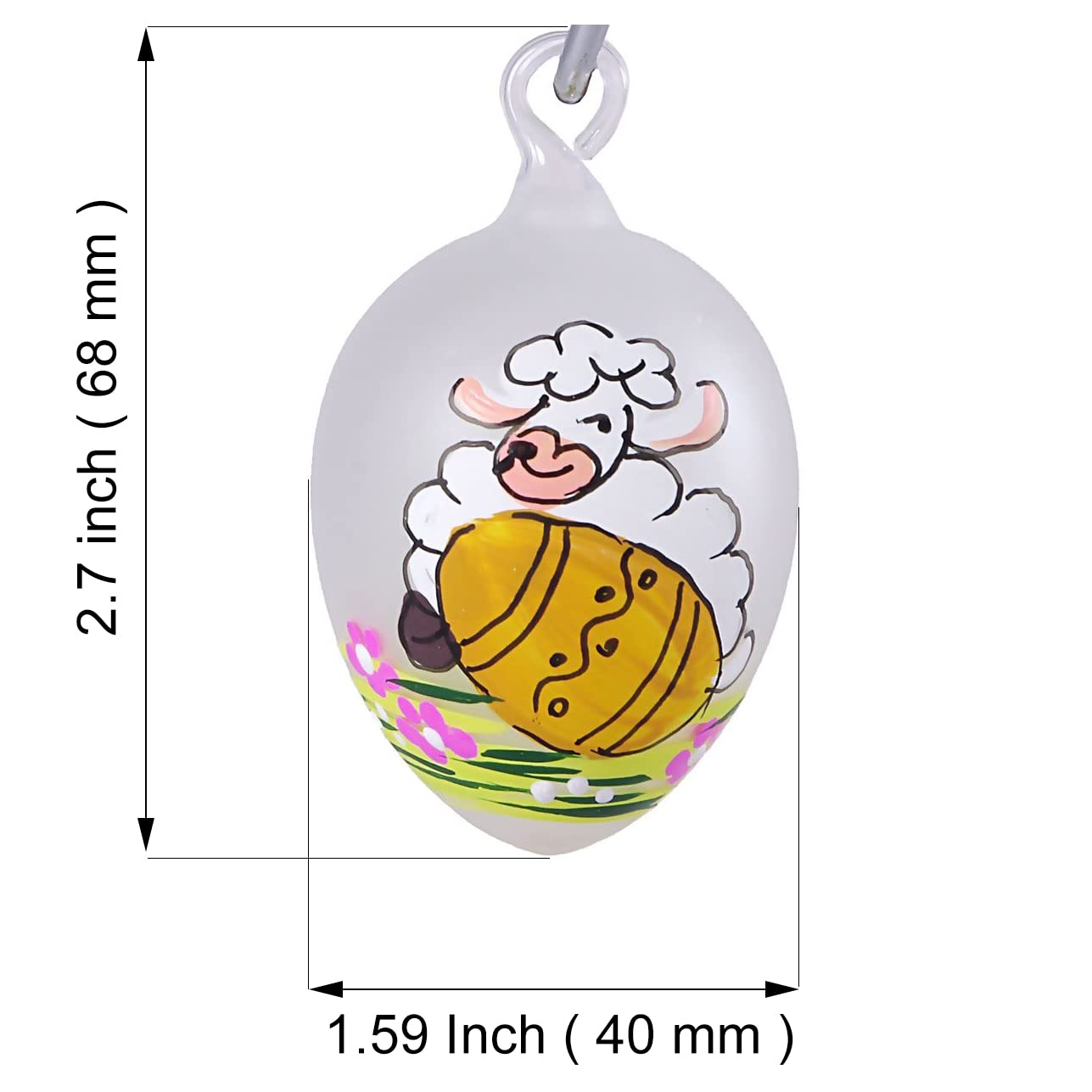 Handmade Czech Blown Glass Easter Egg Ornament - Holiday Decor, Easter Gift, Christmas Tree Decoration - Perfect for Home, Party & Seasonal Celebrations