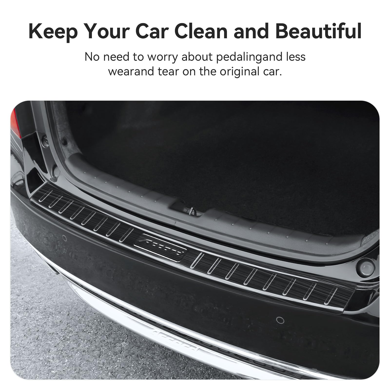 Honda Accord 2013-2017 Hybrid HEV Stainless Steel Rear Bumper Guard - Black Brushed Exterior Trunk Sill Protector for Parking & Loading Protection