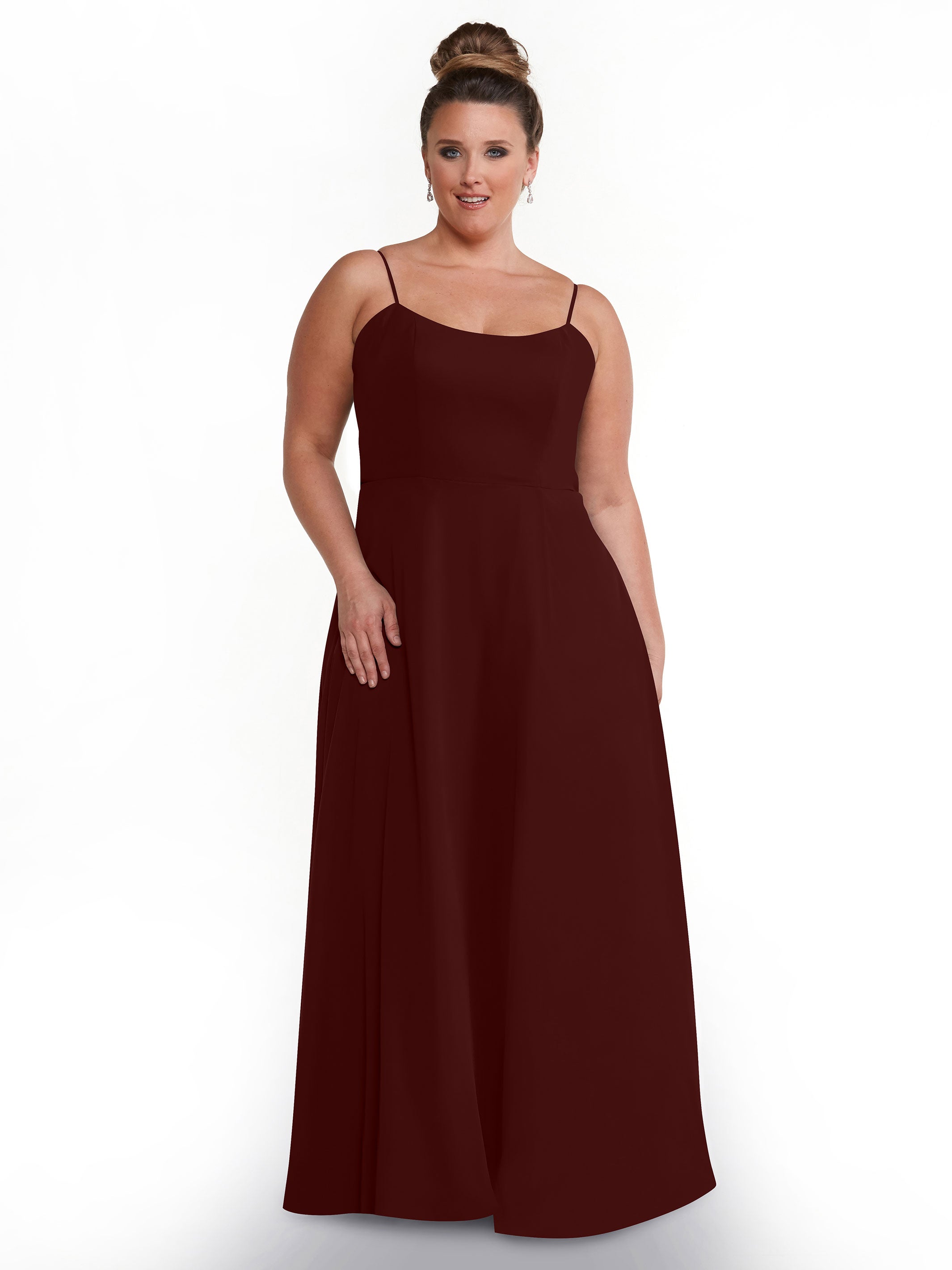 Elegant A-Line Bridesmaid Dress with Flowy Chiffon Skirt & Thigh Slit - Perfect for Weddings, Formal Events & Special Occasions