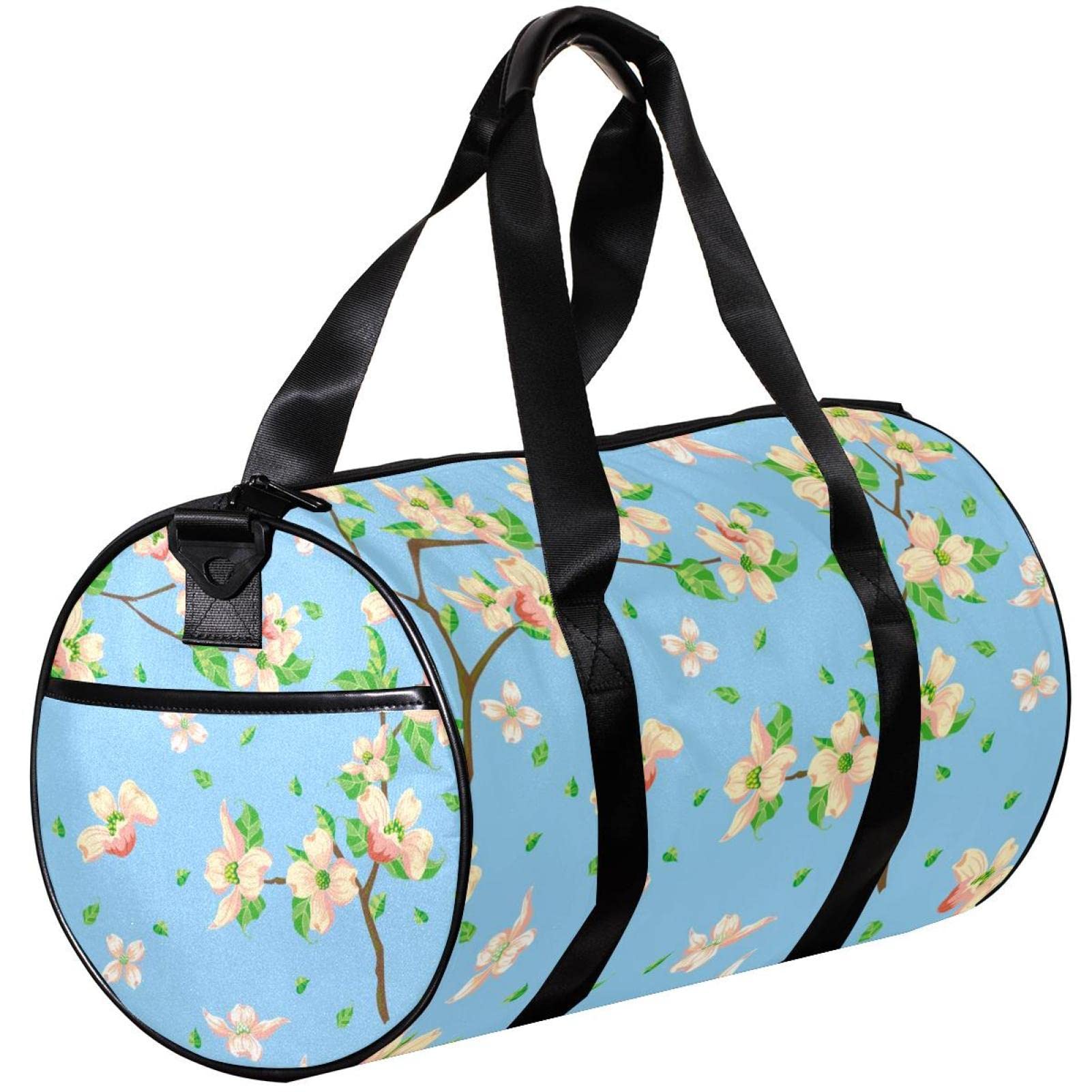 Men's Gym Duffle Bag - Large Blue Floral Sports Travel Bag with Wet Pocket - Perfect for Workout, Gym, Travel & Sports Gear Storage
