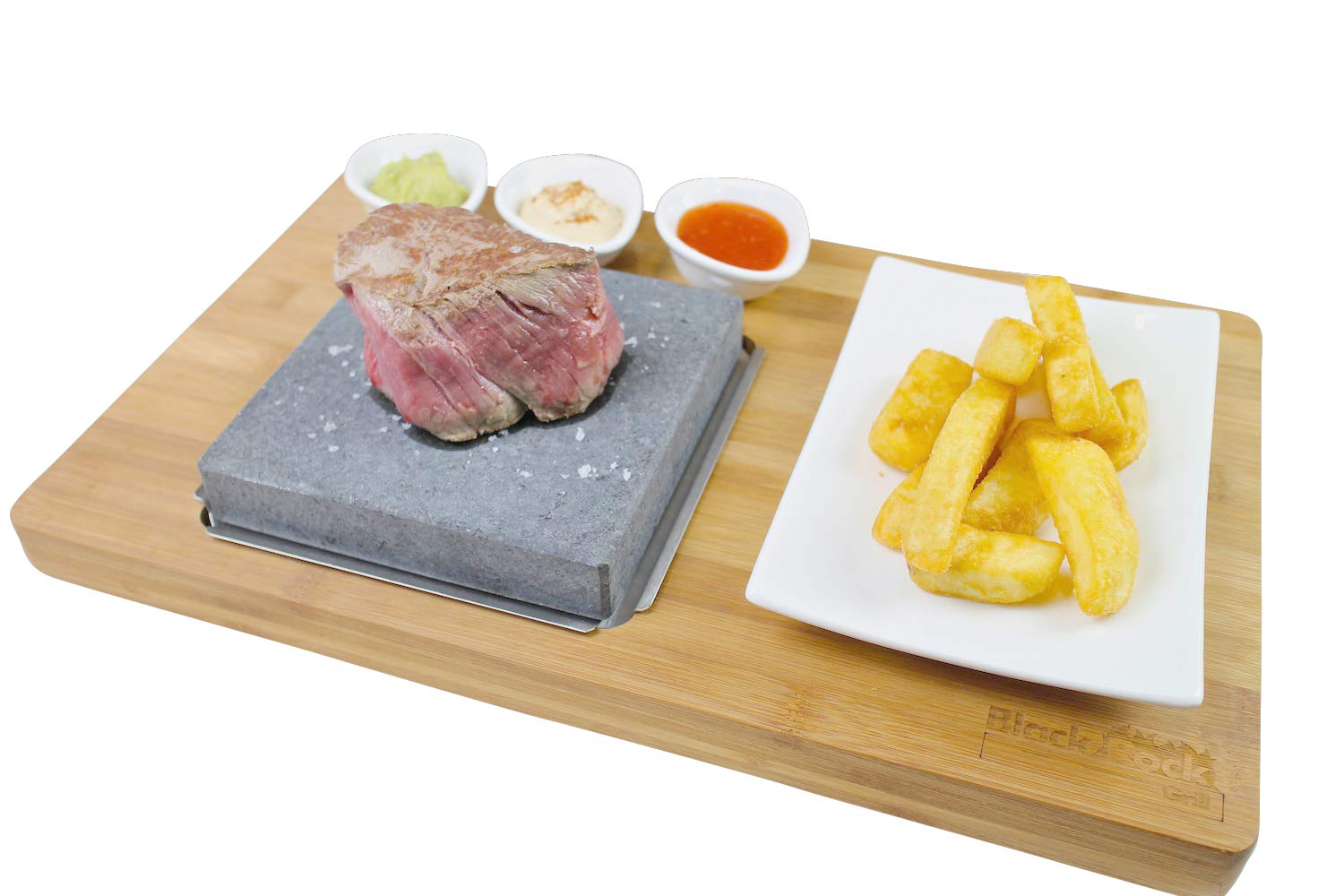 Premium Black Rock Grill Steak Stone Set - Authentic Lava Cooking Stone for Tabletop Grilling | Perfect for Outdoor BBQ, Camping & Backyard Parties (Standard Set)