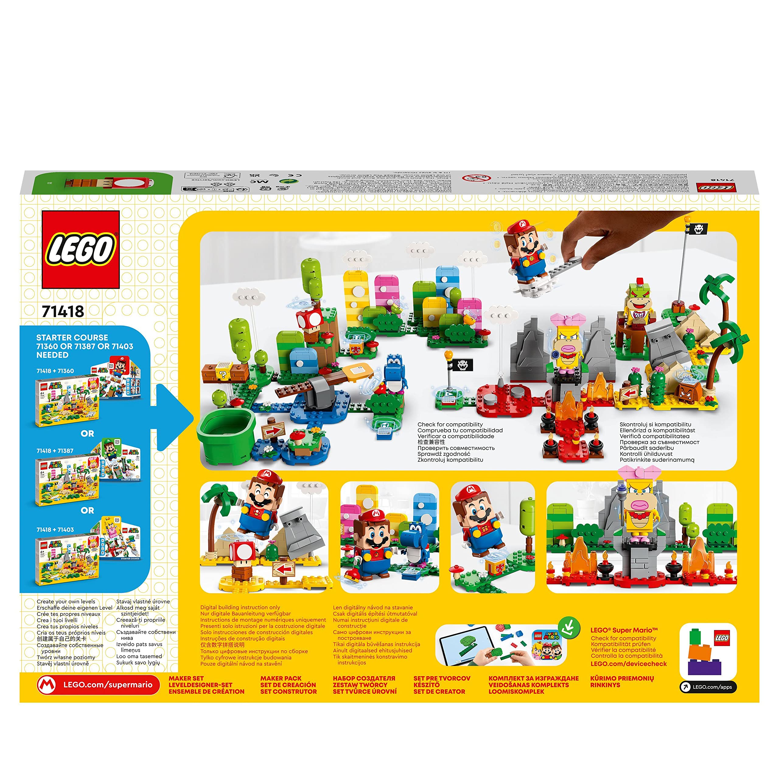 LEGO Super Mario 71418 Creative Toolbox Building Set with Mini Figures - Desert & Lava Expansion Starter Pack - DIY Level Creator Toy for Kids - Perfect for Interactive Play & Creative Storytelling