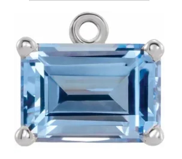 Affordable 6x4mm & 10x8mm Emerald Cut Gold/Platinum Dangle Pendant Setting - Handcrafted in USA - Perfect for Earrings, Necklaces & Jewelry Making