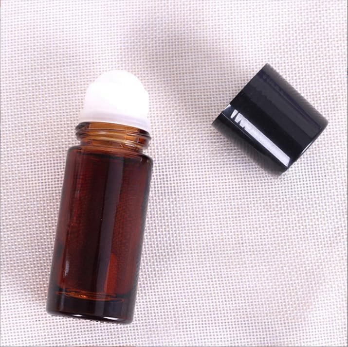 2 Pack 50ml Refillable Glass Essential Oil Roller Bottles with Rollerball - Empty Aromatherapy Roll On Bottles for Essential Oils, Perfume & DIY Blends (Brown) | Perfect for Travel, Home Use & Gift Giving