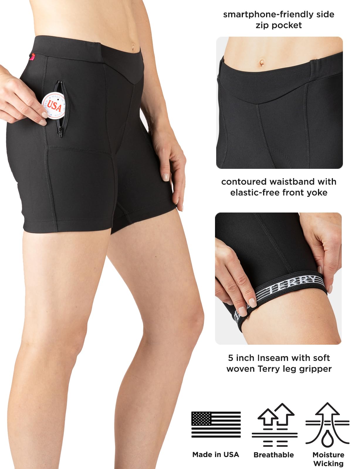 **Women's Terry Touring Bike Shorts - 5
