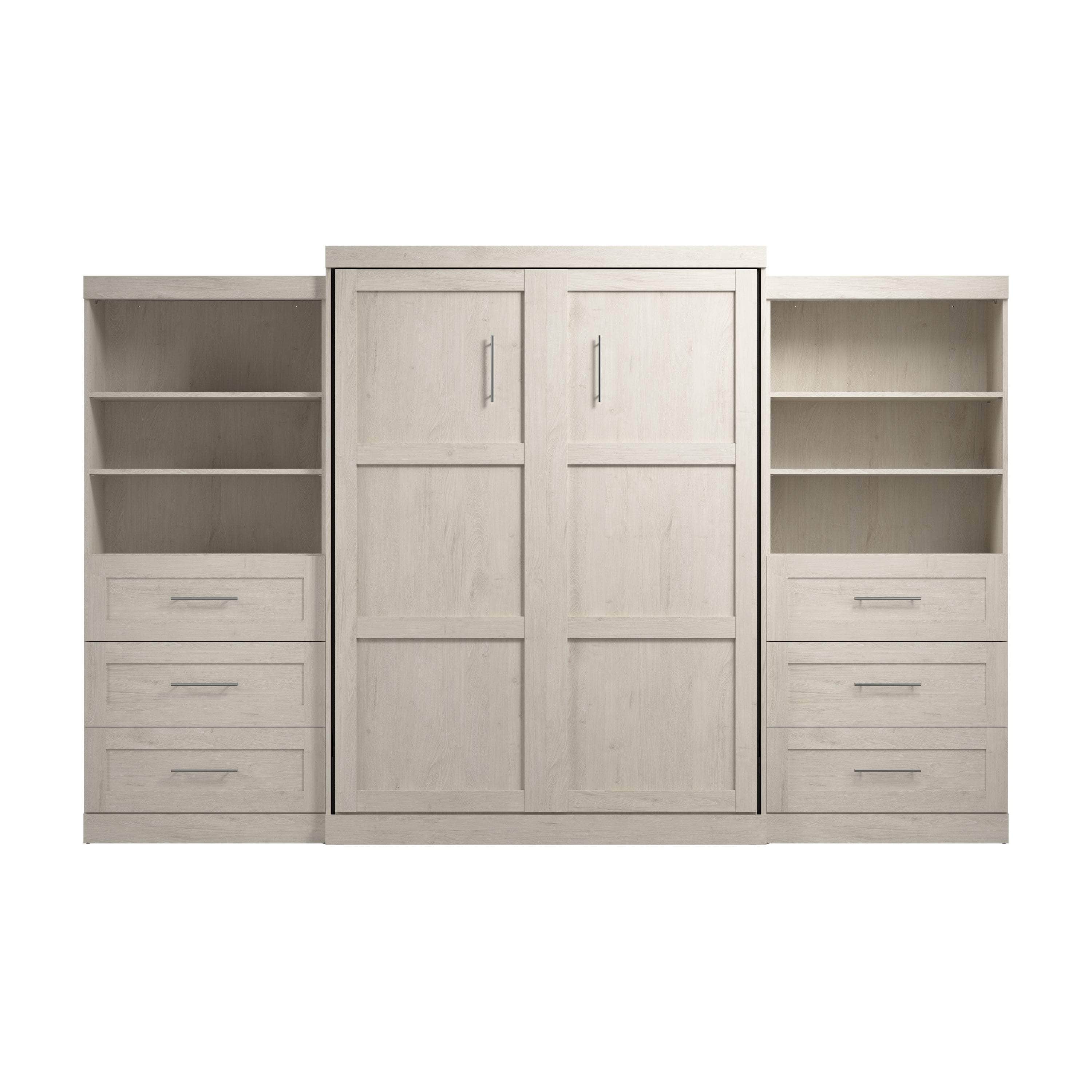 Pur Queen Murphy Wall Bed with 2 Storage Drawers - Space Saving Fold Down Bed (136 Inch) in 6 Colors | Perfect for Small Apartments, Guest Rooms & Home Offices