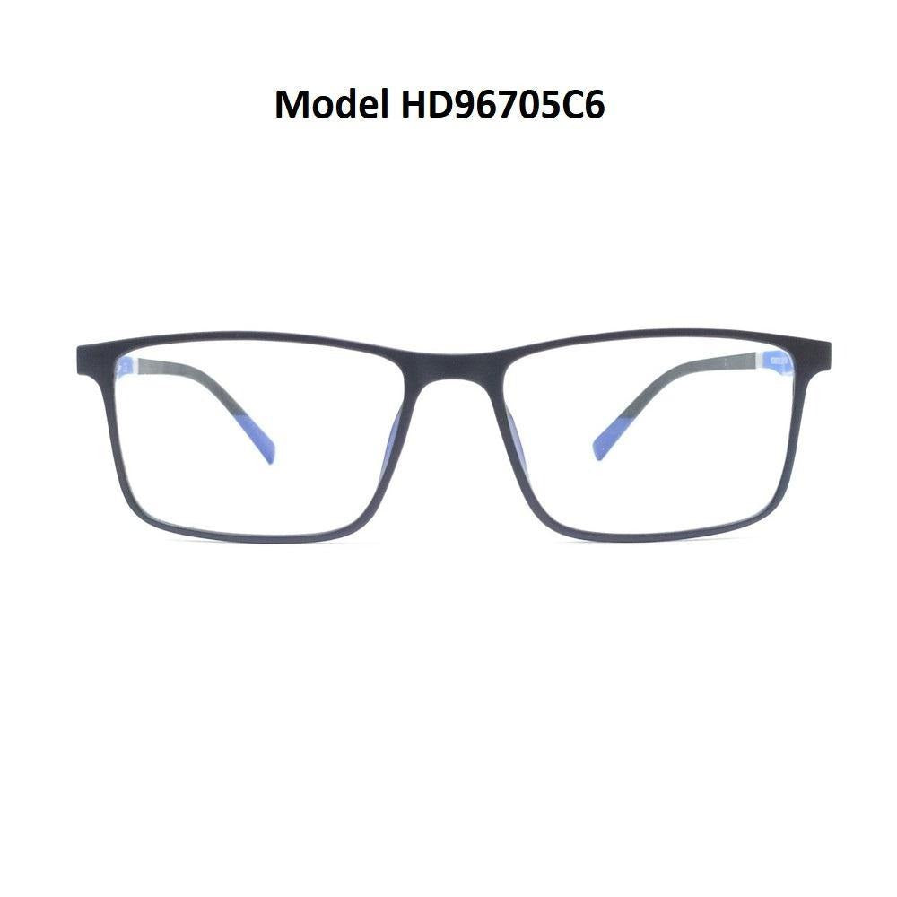 Ultra Thin TR90 Lightweight Eyeglass Frames for Men & Women - HD96705C6 | Comfortable Unisex Glasses for Reading, Working & Daily Wear
