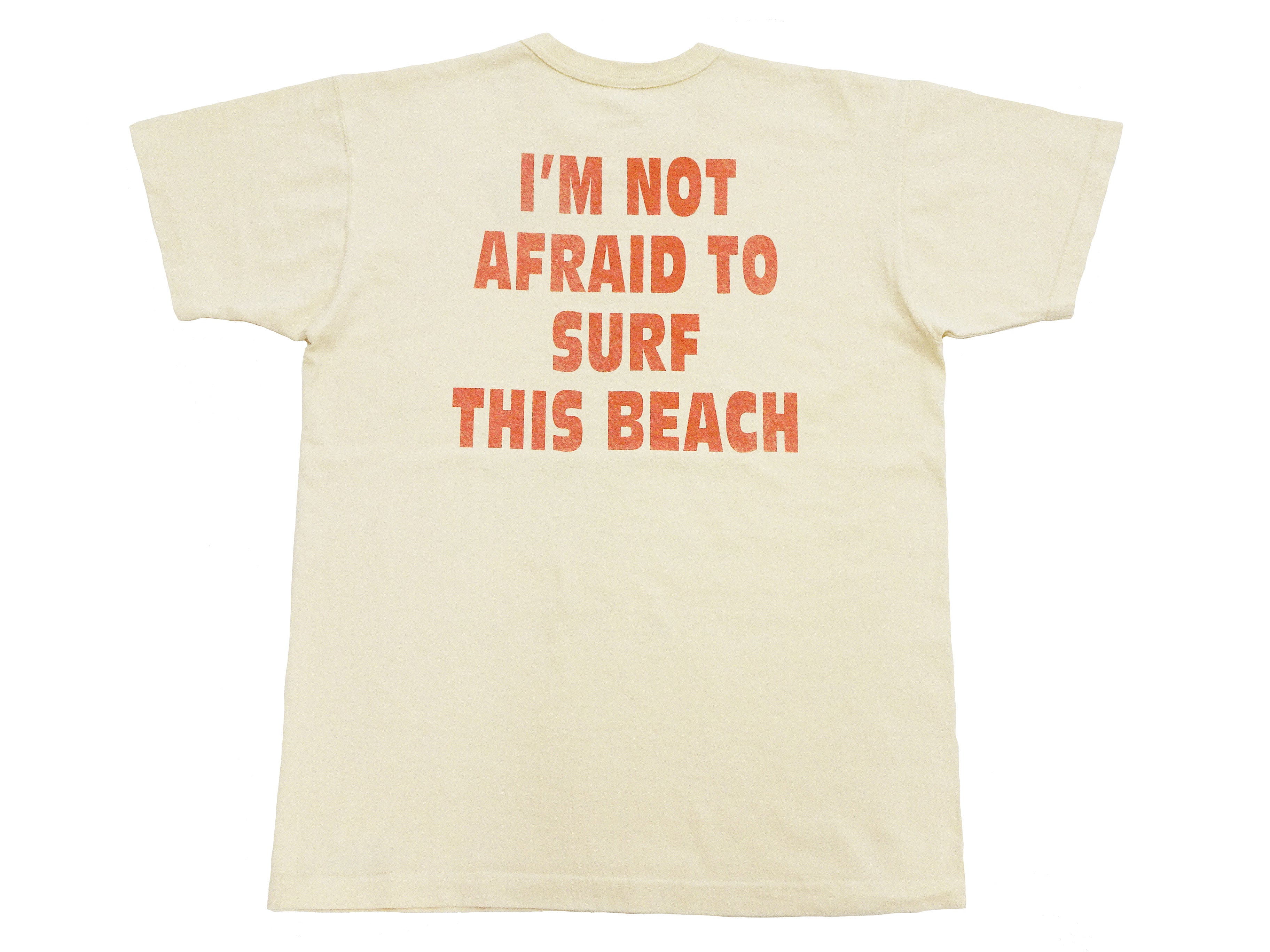 TOYS McCOY Men's Graphic Loopwheel Short Sleeve T-Shirt - Casper the Friendly Ghost Surfing Printed Tee (TMC2504) - Garment Dyed Faded Natural Finish - Casual Wear, Surfing, Street Fashion, Vintage Style