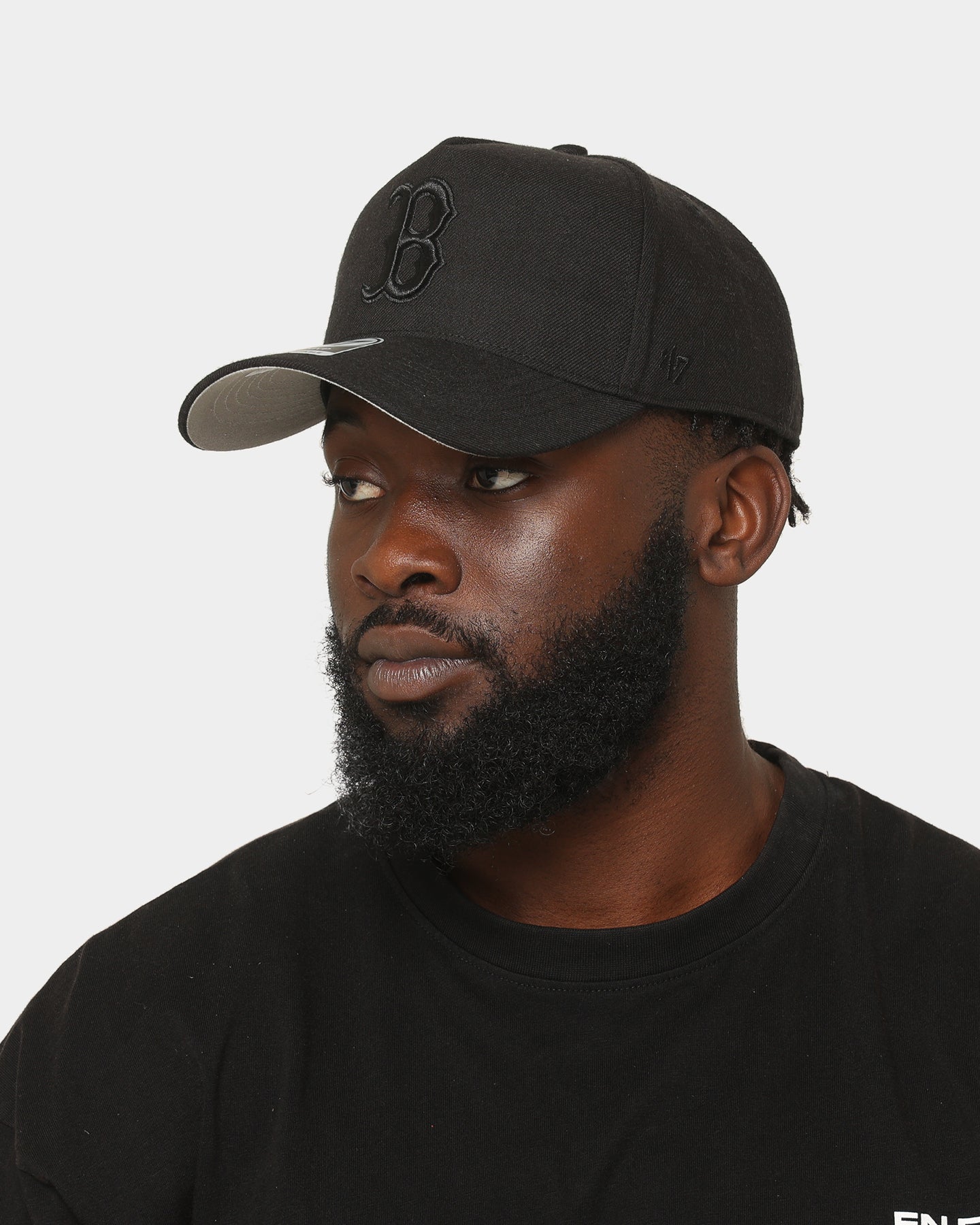 47 Brand Boston Red Sox 'Black/Black' MVP DT Snapback Hat - Adjustable Baseball Cap for Men & Women - Perfect for Sports Fans, Casual Wear & Game Day Outfits