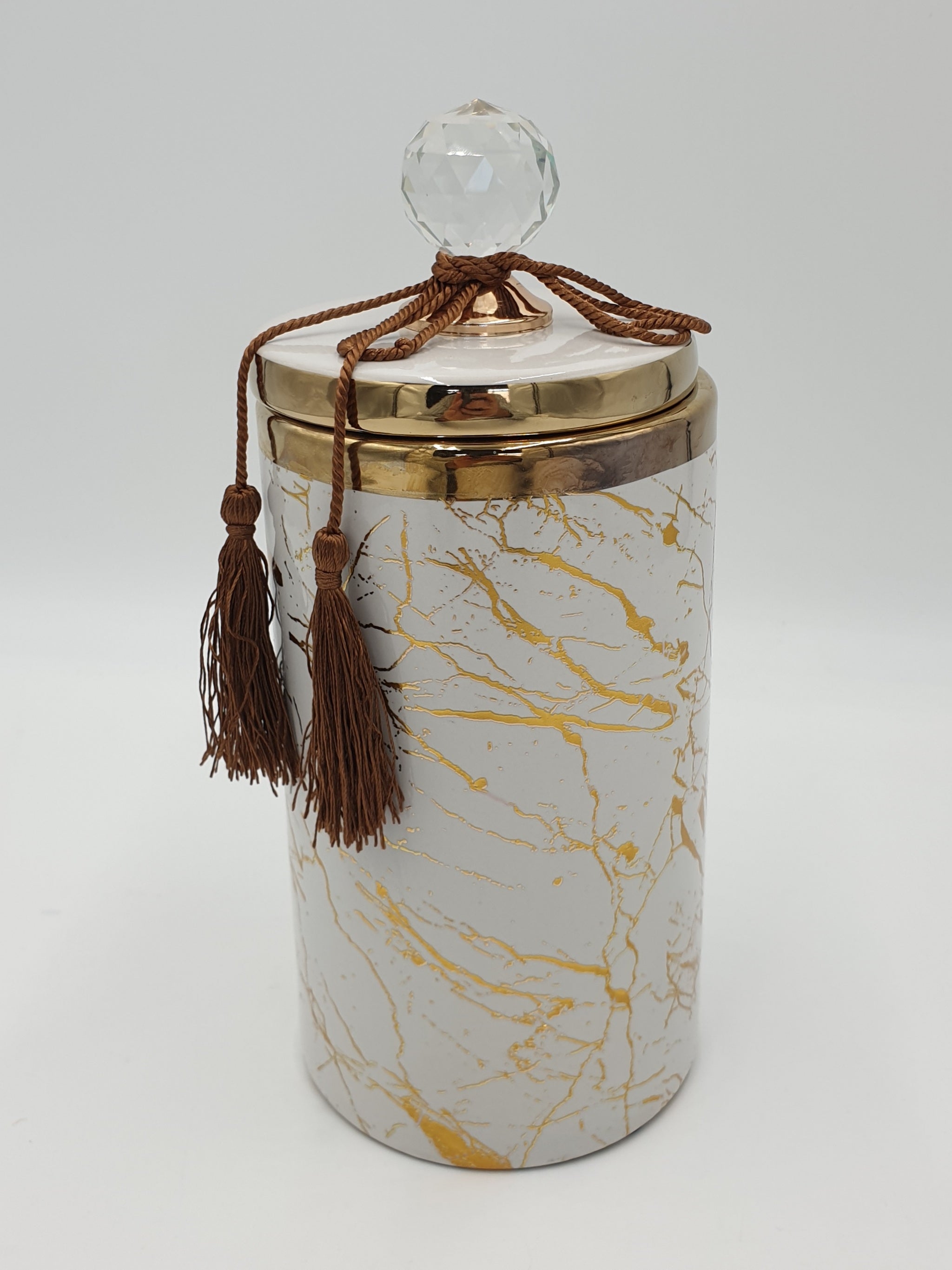 11.75x4.75 Inch Marble Gold Canister Set - 24 Pack Bulk Storage Containers for Kitchen Pantry Organization, Coffee, Tea, Flour & Sugar Storage