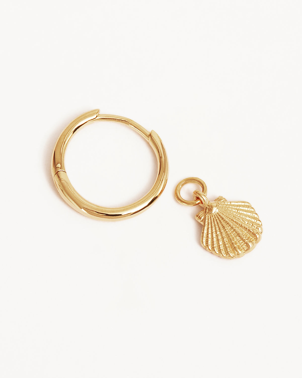 18K Gold Vermeil Shell Hoop Earrings - Coastal Beach Jewelry for Women, Perfect for Summer Vacations & Boho Outfits