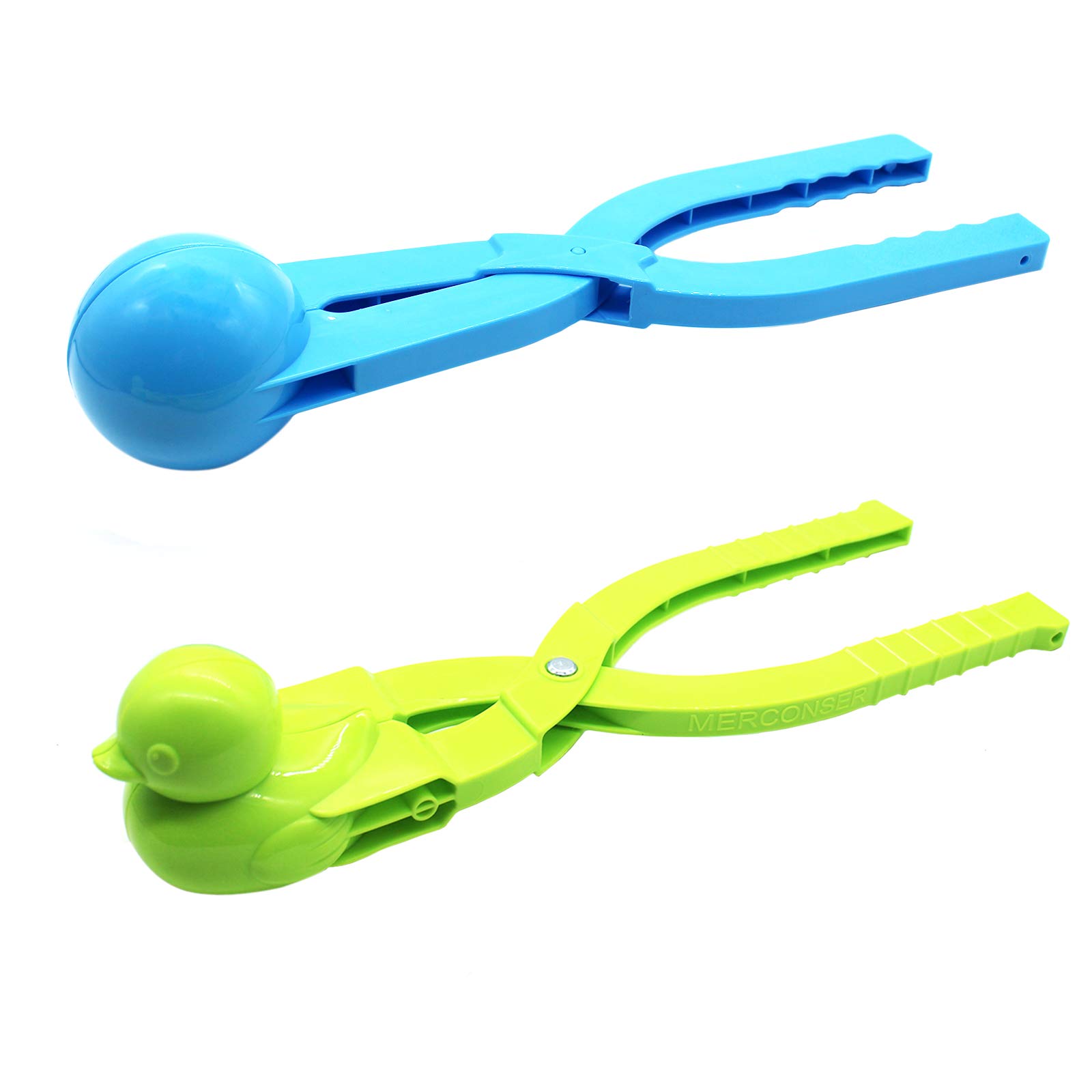 2 Pack Snowball Maker Clips - Large Duck & Snowball Shaped Winter Toys for Kids | Outdoor Snow Play Accessories | Perfect for Snowball Fights, Winter Games & Family Fun in Snowy Weather (Random Colors)