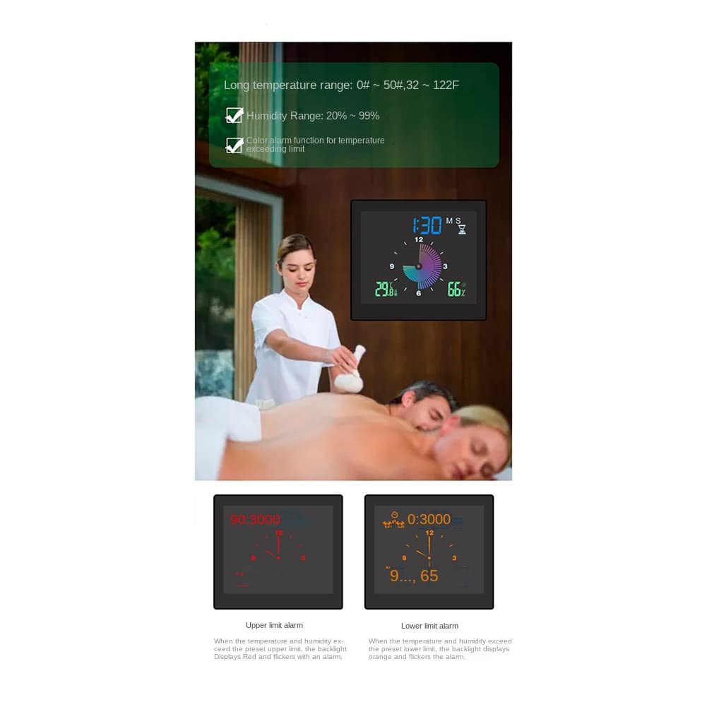 Waterproof Digital Wall Clock for Bathroom & Shower - Electronic Timer with LED Display, Ideal for Kitchen, Washroom, Gym & Outdoor Use - Black