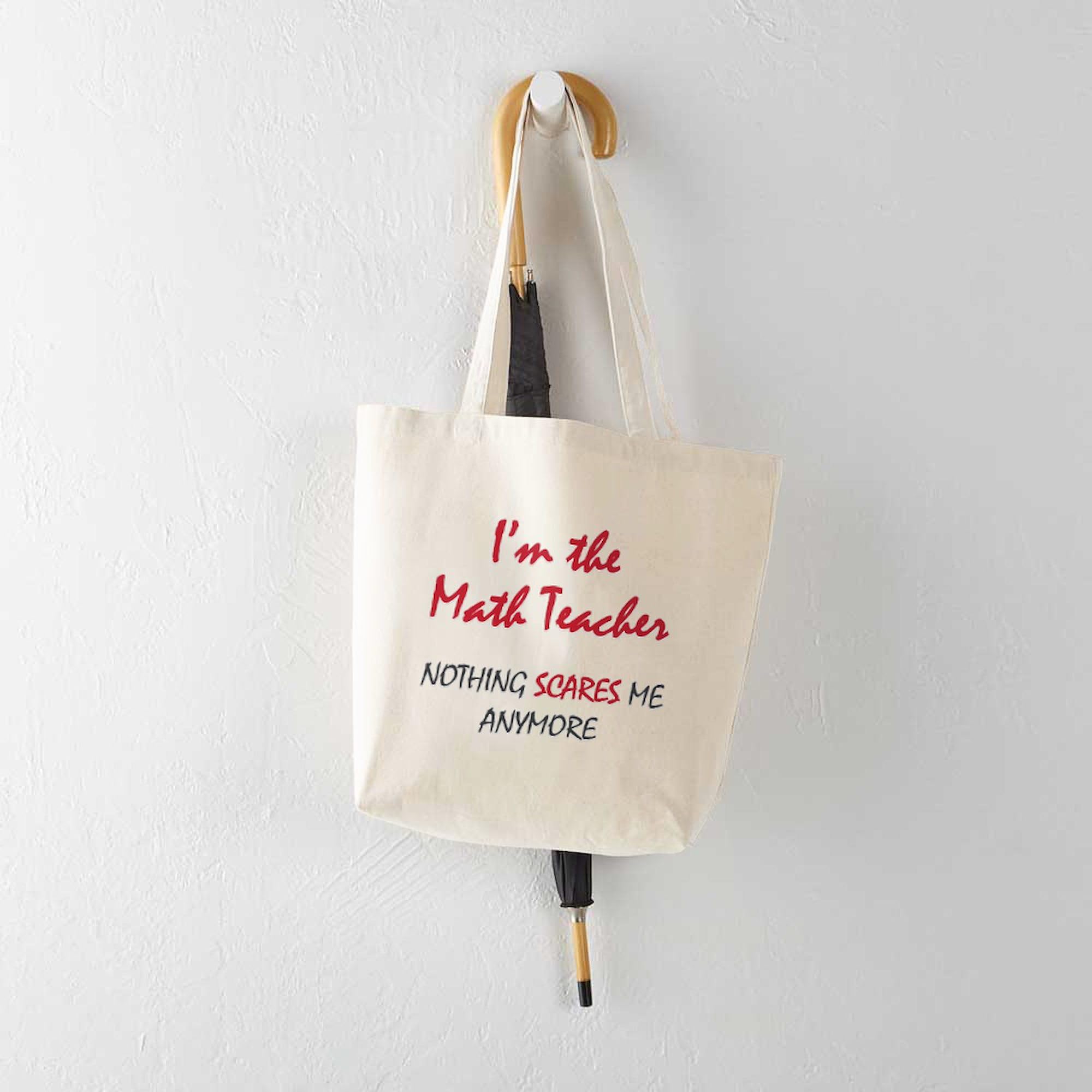 Math Teacher Tote Bag - Natural Canvas Reusable Shopping Bag for School, Groceries & Everyday Use | Durable & Eco-Friendly