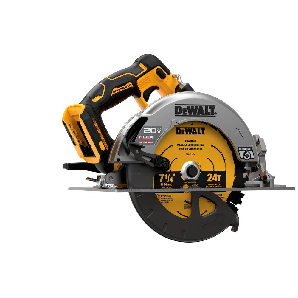DEWALT 20V MAX Cordless Circular Saw (Tool Only) - Perfect for Woodworking, DIY Projects, and Professional Construction