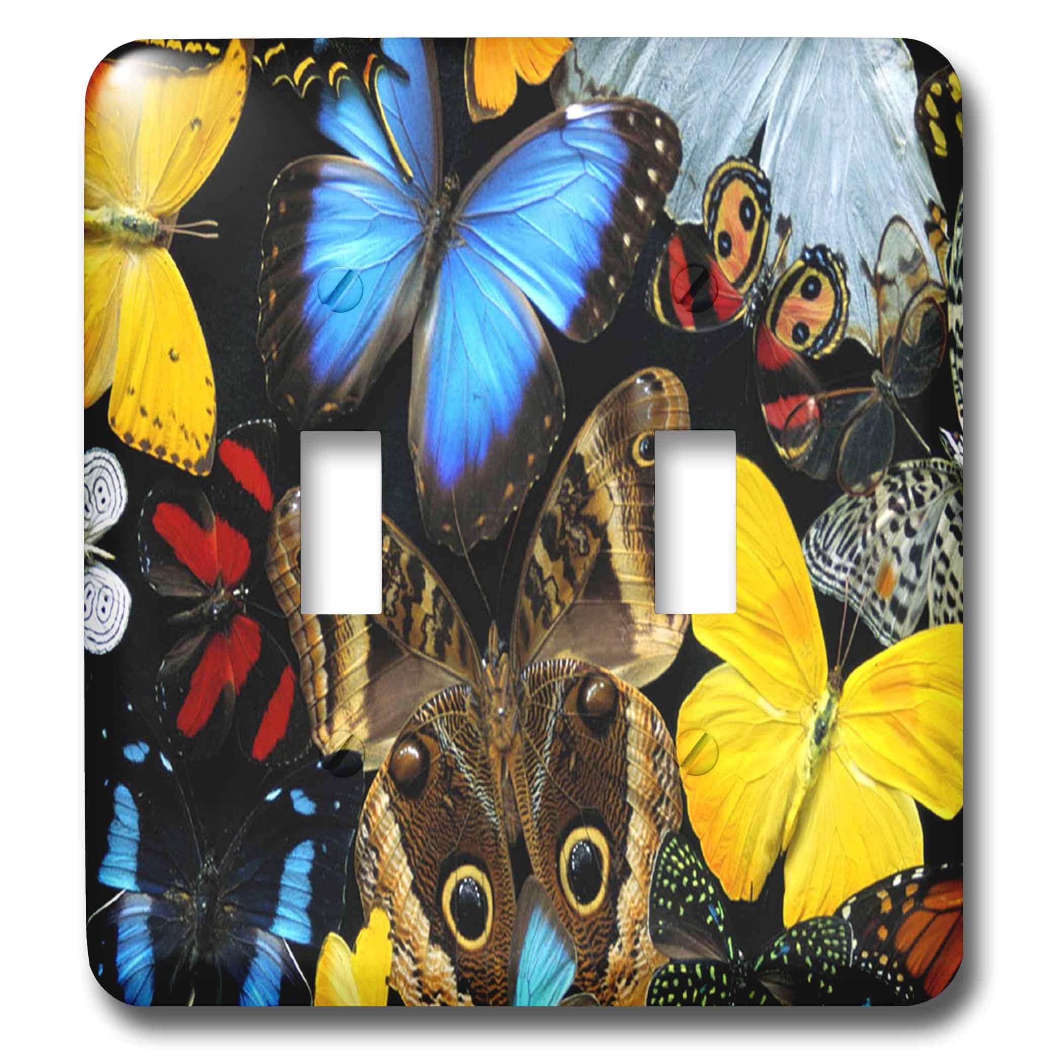3D Rose Butterfly Family Toggle Switch - Multi-Color Decorative Light Switch Cover for Home & Office Decor - Perfect for Bedroom, Nursery, or Kids Room