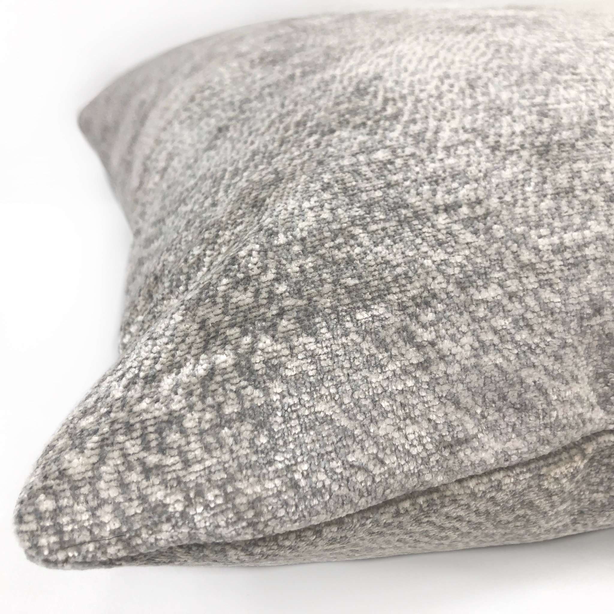 Preen Platinum Gray Minimalist Swirl Chenille Pillow Cover - Soft Decorative Throw Pillow Case for Sofa, Bed, Couch - Home Decor Accent for Living Room, Bedroom