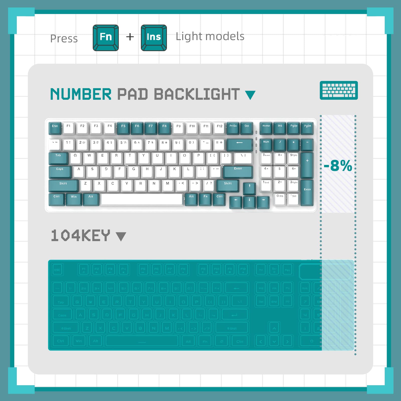 K3 PRO RGB Mechanical Gaming Keyboard - 96% Compact, Red Switch for PC/Mac/Xbox Gamers - Perfect for Esports & Office Use
