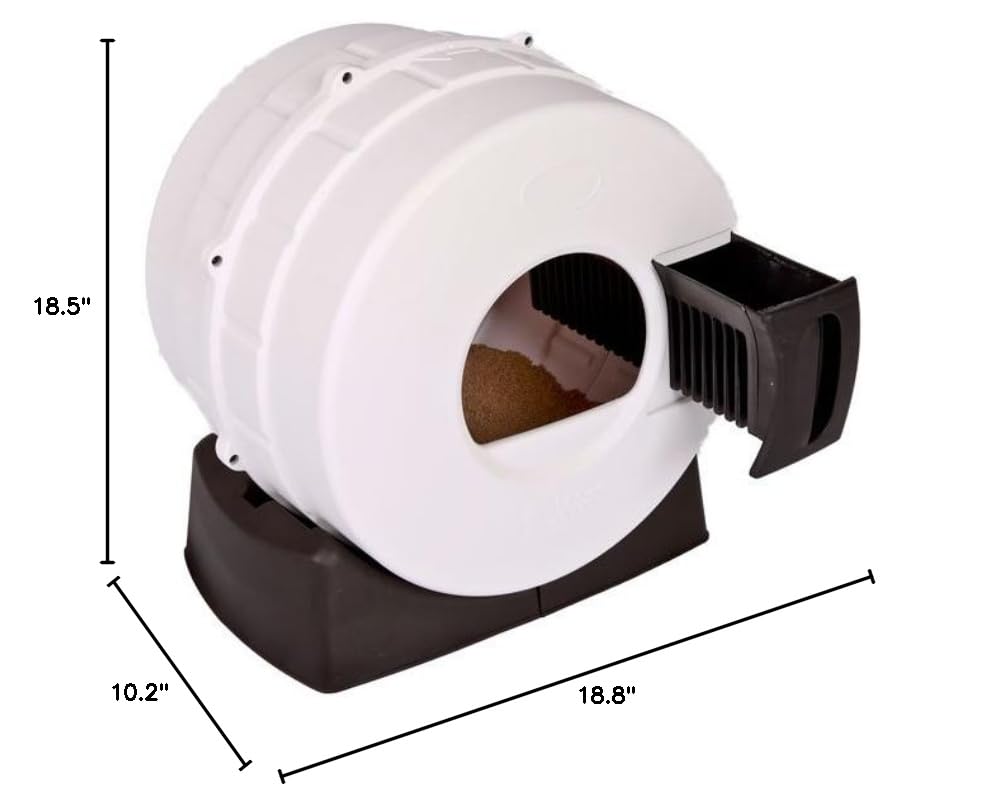 Quick Clean Cat Litter Box - Odor Control, Easy Scoop White Litter Tray for Indoor Cats - Perfect for Small Spaces & Multi-Cat Homes