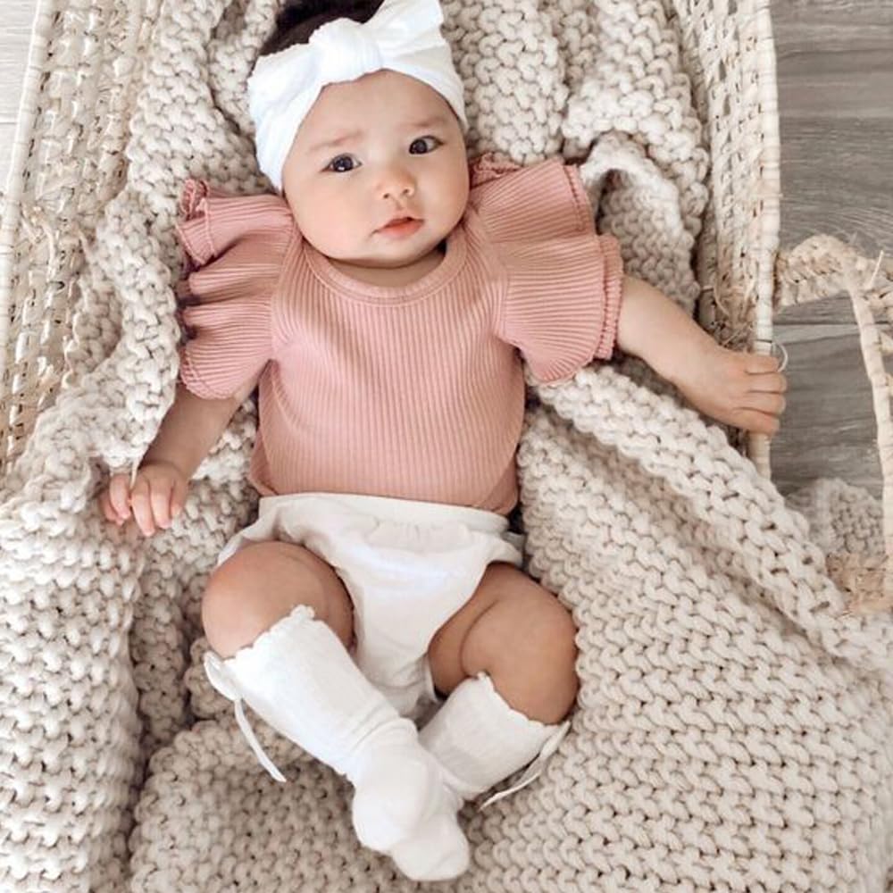 BQUBO Baby Knee High Socks for Toddler Girls - Soft Cotton Knit Stockings - Perfect for Dresses, Outfits & Special Occasions