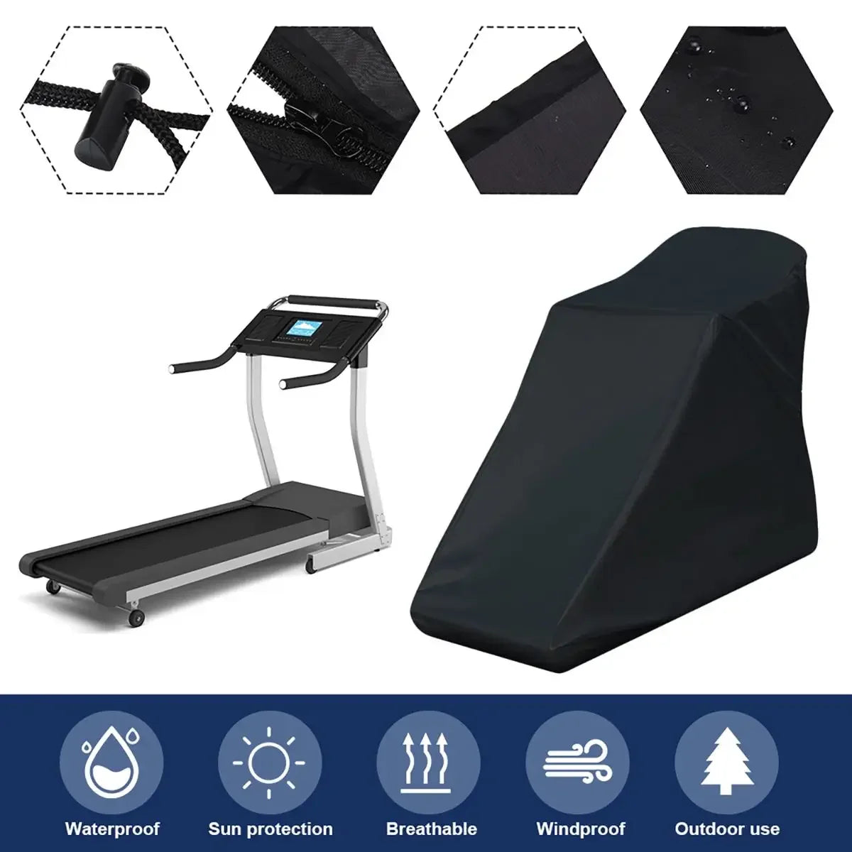 Waterproof Treadmill Cover for Indoor & Outdoor Use - Dust Protection for Running & Jogging Machines - Perfect for Home Gyms, Garages, and Patios