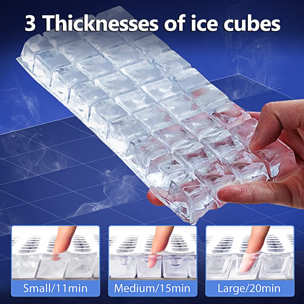 Commercial Ice Maker Machine 80LBS/24H with 18LBS Storage Bin - Stainless Steel Under Counter Large Ice Cube Maker - 2 Water Inlet Modes - Freestanding/Built-in Design for Bars, Restaurants, Home & Office Use - Perfect for Cocktails, Beverages & Commercial Kitchens