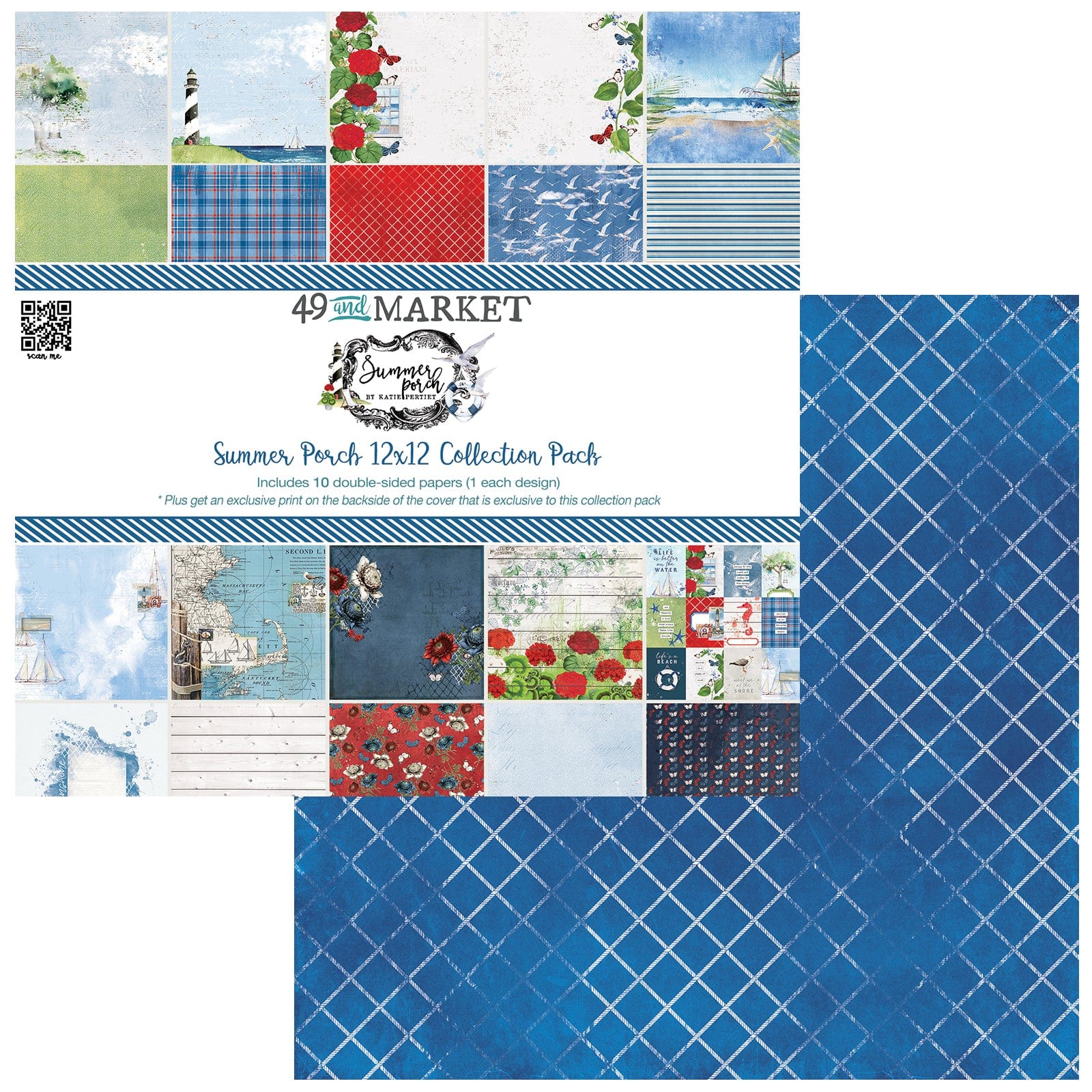 49 and Market Summer Porch 12x12 Scrapbook Paper Collection Pack - Perfect for DIY Scrapbooking, Card Making, and Home Decor Projects