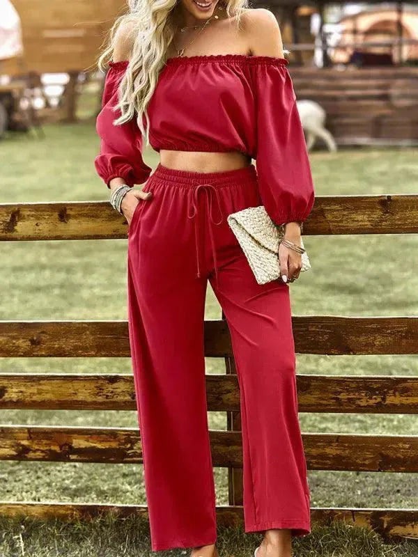 Stylish Women's Casual Satin Two-Piece Pants Set - Lounge Wear, Sleepwear & Home Outfit for Comfortable Relaxation