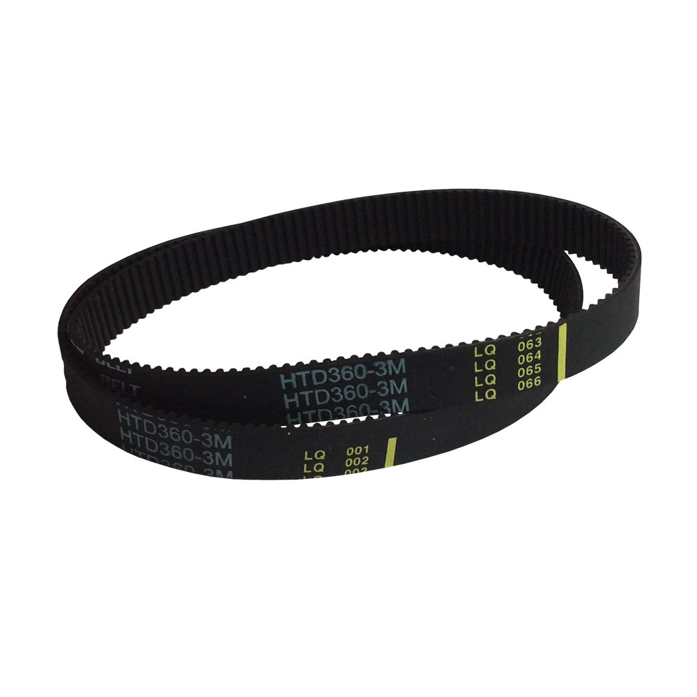 2-Pack HTD 3M Synchronous Rubber Belt - 360mm Length, 120 Teeth, 15mm Width - Arc Tooth Design for 3M Timing Belt Pulley (16mm Width) - Perfect for CNC Machines, 3D Printers, and Industrial Automation Equipment