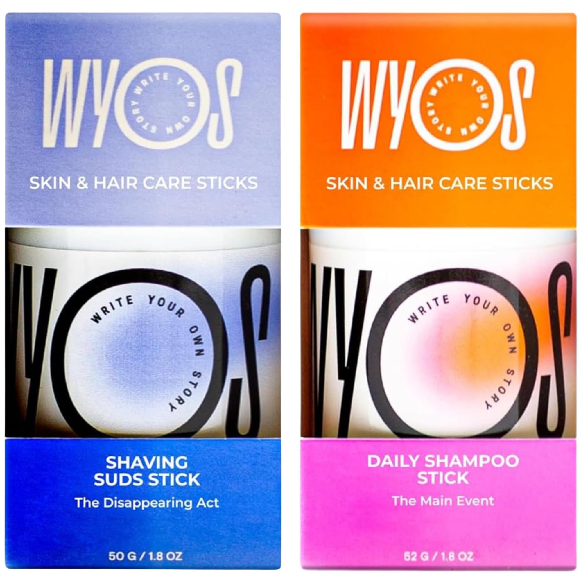 Travel Size Vegan Shampoo & Shave Stick Bundle - Sulfate Free, Paraben Free, Leak Proof | Portable Lathering Shampoo Stick & Hydrating Shaving Cream | Perfect for Camping, Gym & Airplane Travel