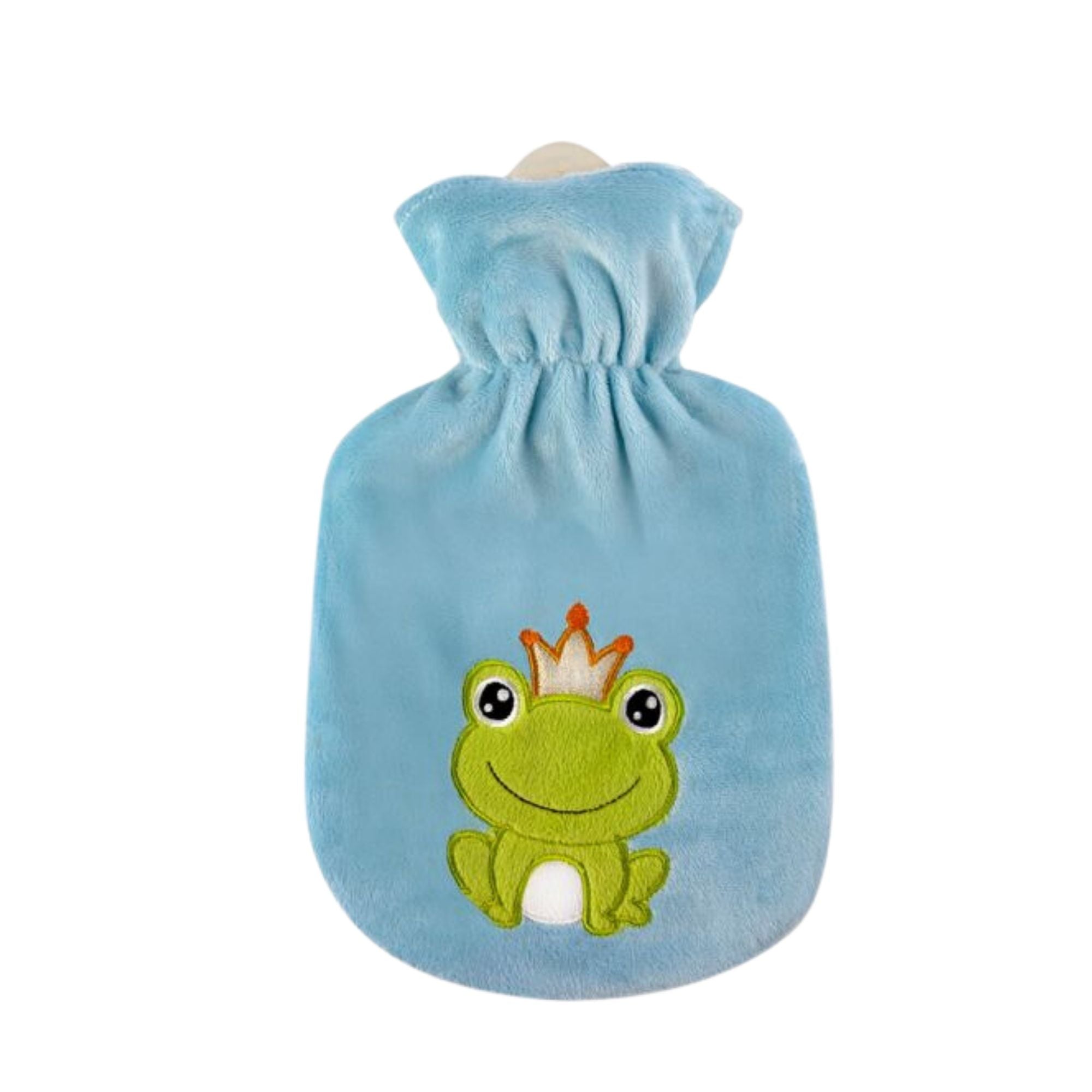 0.8 Liter Sanger Hot Water Bottle with Adorable Frog Cover - Perfect for Winter Warmth, Pain Relief & Cozy Nights at Home