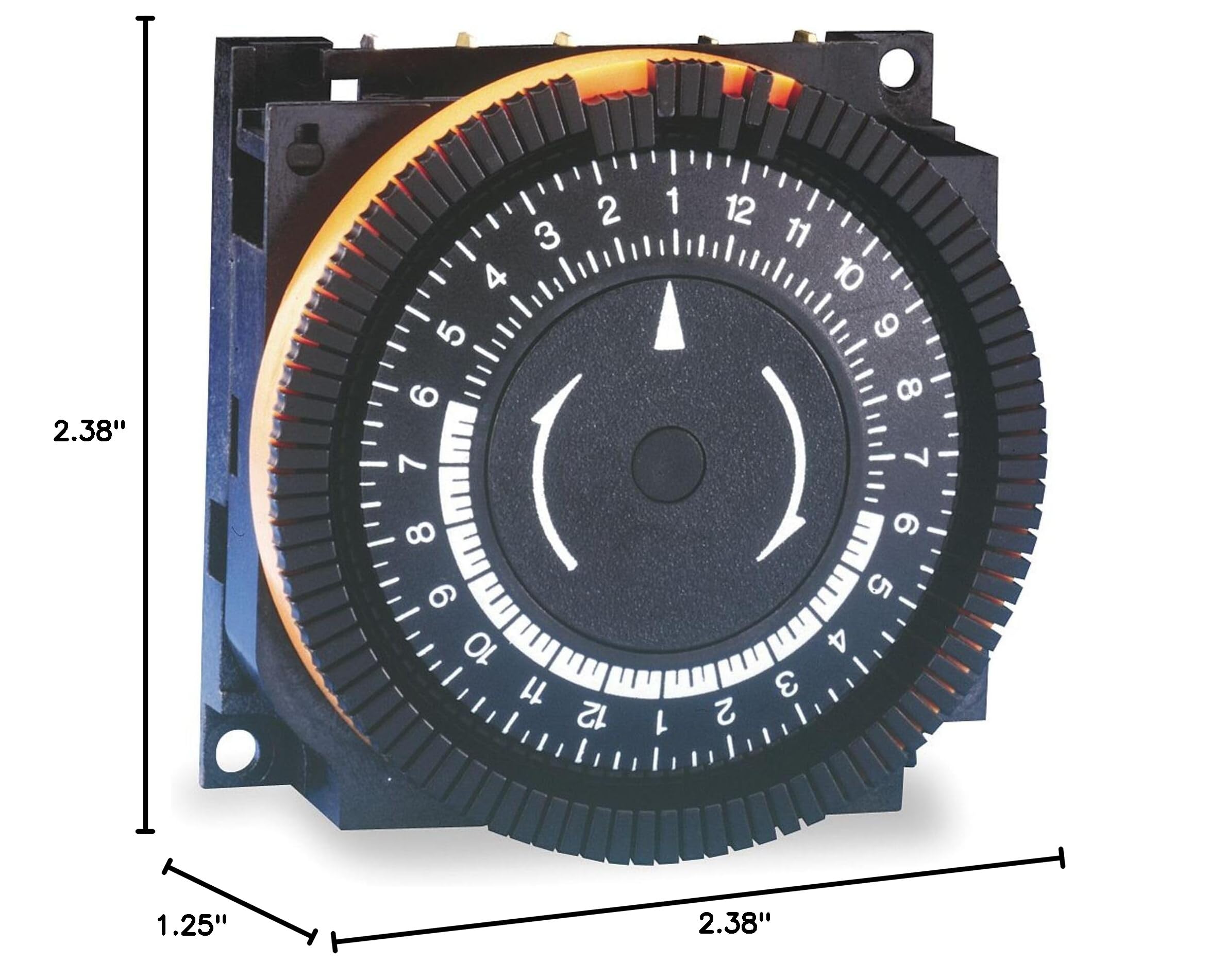 BORG TA-4152 Electromechanical Timer - 24 Hour Max Time Setting, Steel Indoor Panel Mount, 120V AC SPST-NO Switch - Perfect for Home Automation, HVAC Systems & Industrial Control Panels