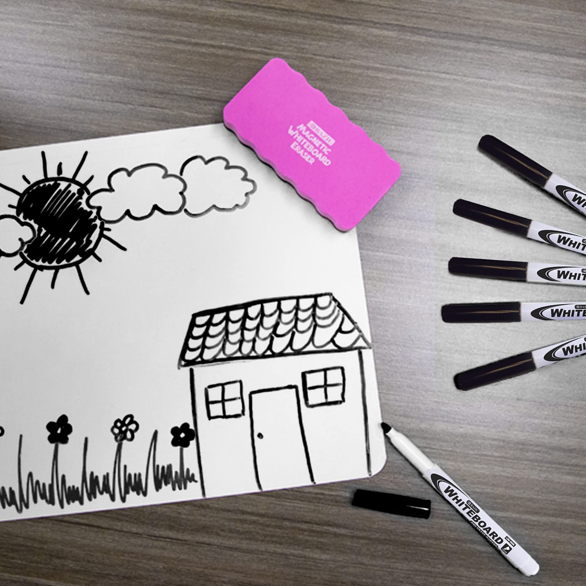 BAZIC Black Fine Tip Dry Erase Markers - Low Odor Whiteboard Pens for Office, School & Home Use - 4-Pack (144-Packs Bulk) - Ideal for Presentations, Classroom Teaching & Office Meetings