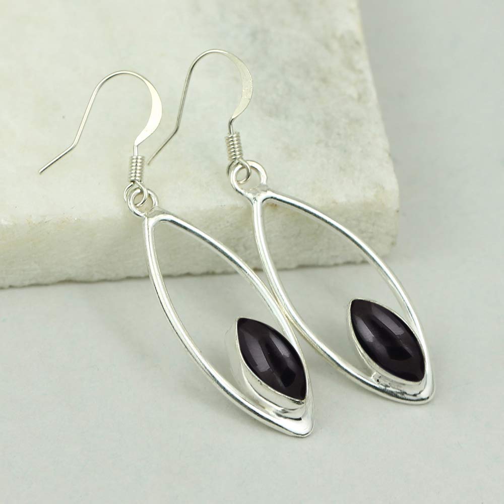 3.95 Carats Marquise Cut Natural Gemstone Dangle Earrings for Women - Handmade Boho Birthstone Jewelry Gift for Her, Wife, Girlfriend | Perfect for Weddings, Parties & Everyday Wear