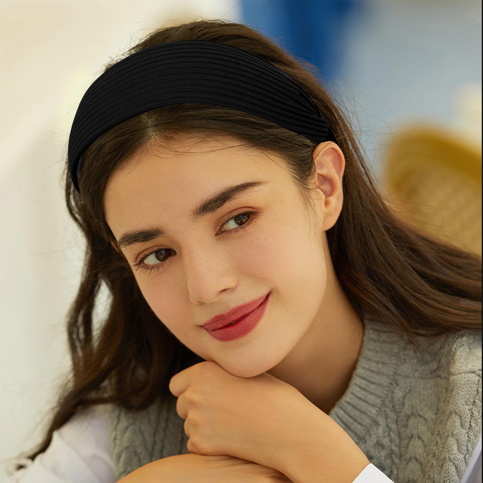 2 Pack Non-Slip Wide Headbands for Women with Teeth - Fashion Hair Accessories for Workouts, Yoga, Running & Everyday Styling