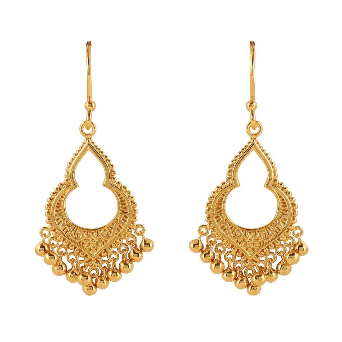Mahaweli Gold Charm Earrings for Women - Elegant Dangle Drop Jewelry for Parties, Weddings & Everyday Wear