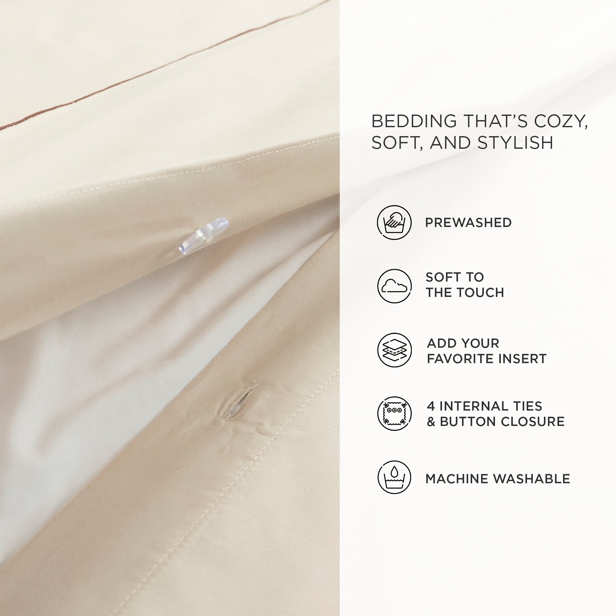 Luxury Hampton Double Flange Embroidered Duvet Cover Set - Queen Size, 100% Cotton, Contrast Edge Design for Elegant Bedroom Decor | Perfect for Master Bedrooms, Guest Rooms & Hotel Style Bedding