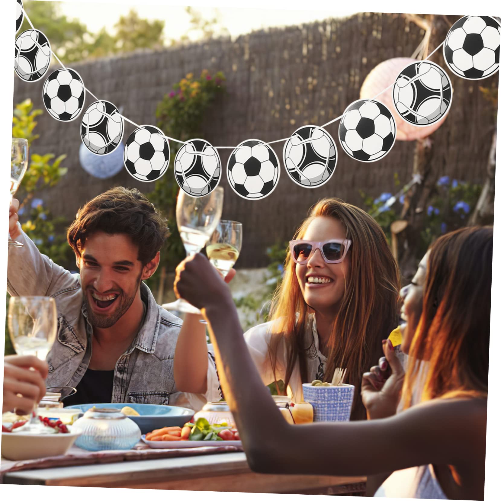 Abaodam 5 Sets Soccer Birthday Banner - 12 Soccer Flags Party Bunting Decorations for Sports Themed Party Supplies | Perfect for Kids Birthday, Team Celebration & Game Day Decor