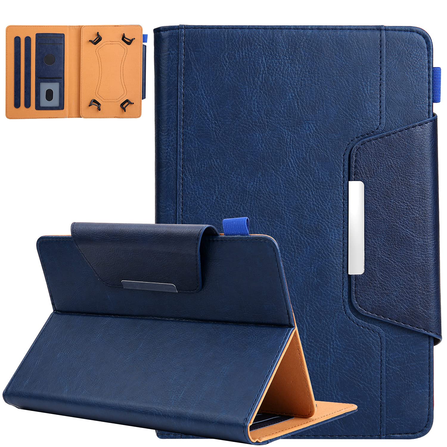 Universal 10-10.1 Inch Android Tablet Case with Stand - Protective Cover for iPad & 9.5-10.5 Inch Tablets (Blue Classic) - Perfect for Work, Travel & Home Use