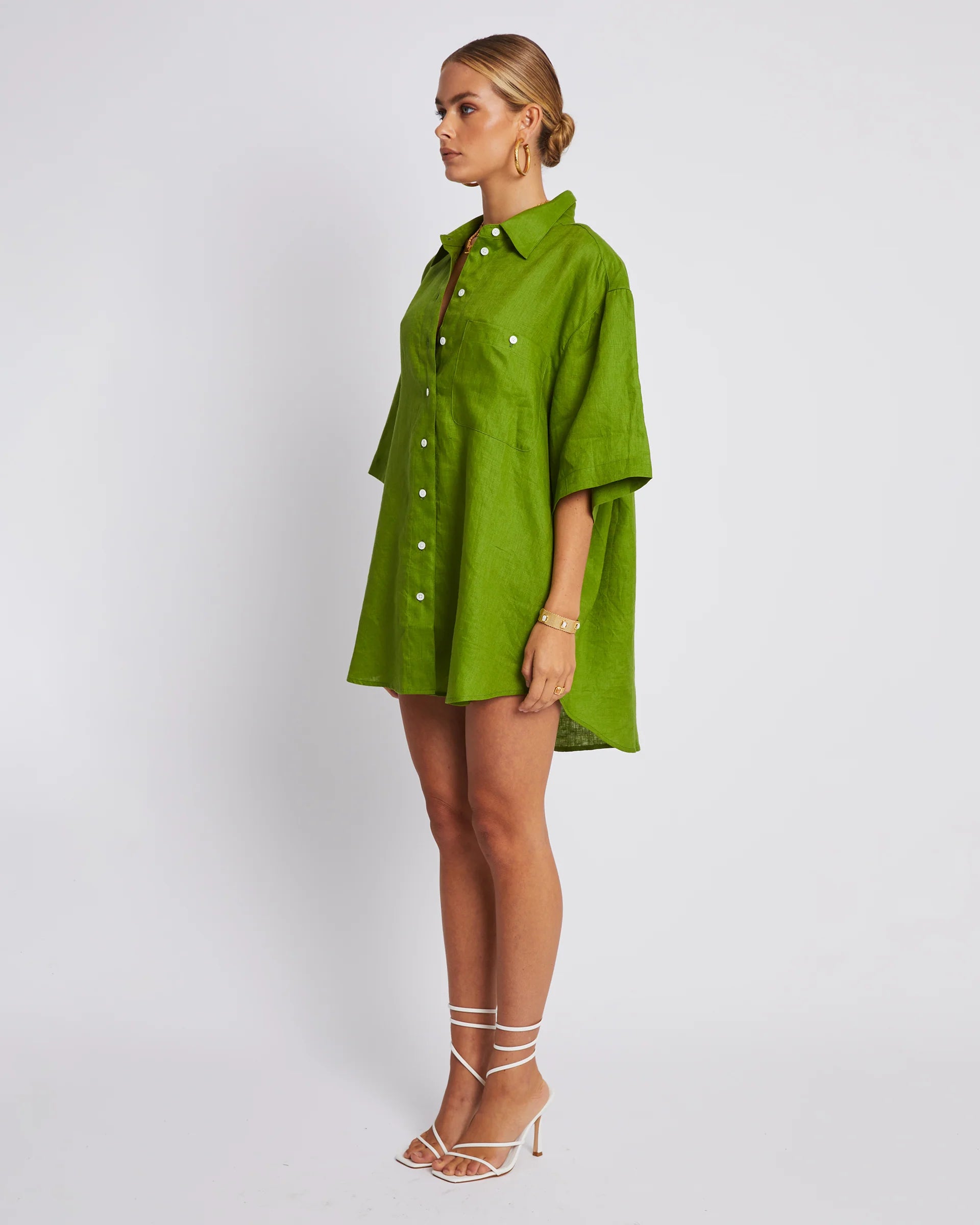 Big Olive Shirt for Men - Comfortable Oversized Casual Button-Up Shirt - Perfect for Relaxing at Home or Outdoor Adventures