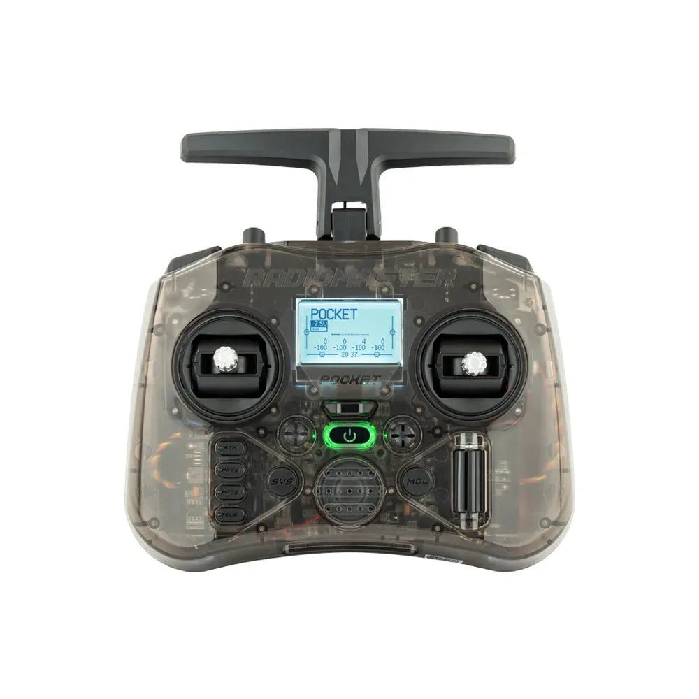 RadioMaster Pocket 2.4GHz 16CH ELRS/CC2500 Hall Gimbals FPV Racing Drone Controller with EdgeTX System & LED Lights - Perfect for FPV Racing, Freestyle Flying, and DIY Drone Projects
