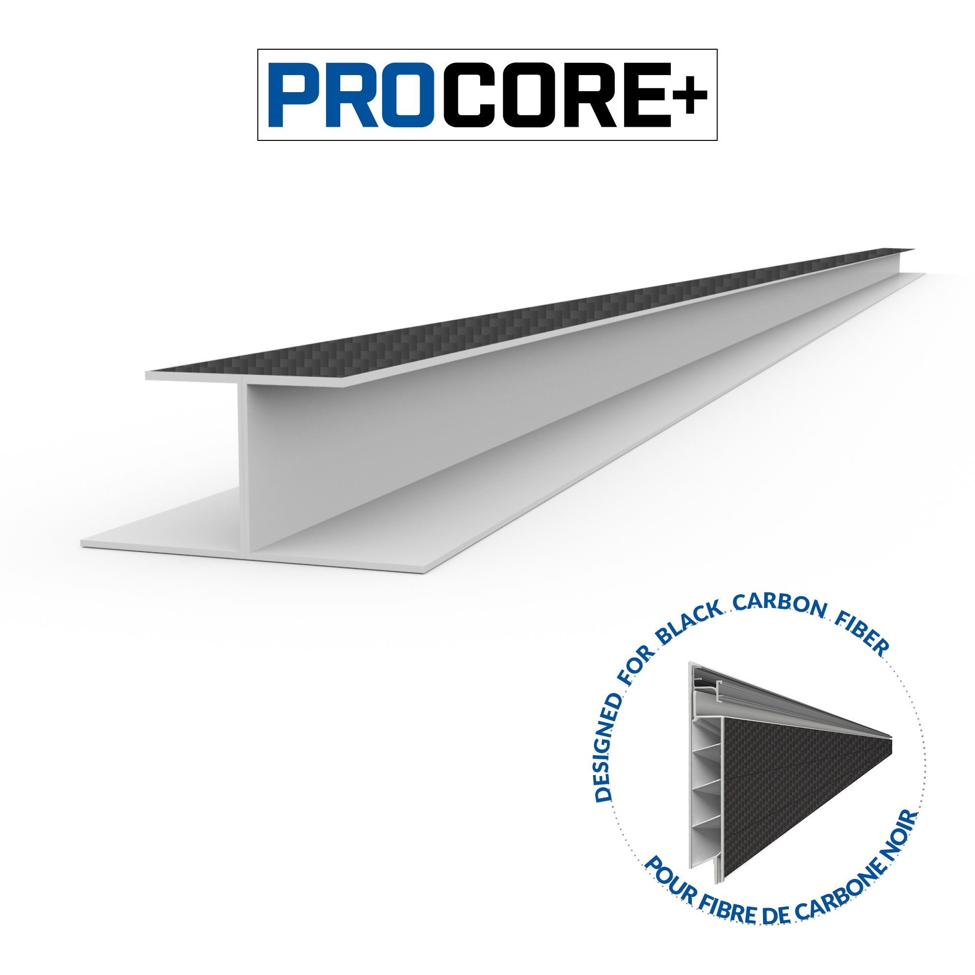 8 ft. PROCORE+ Black Carbon Fiber PVC H Trim Pack - Durable Auto & Home Edge Protection for Doors, Walls & Furniture
