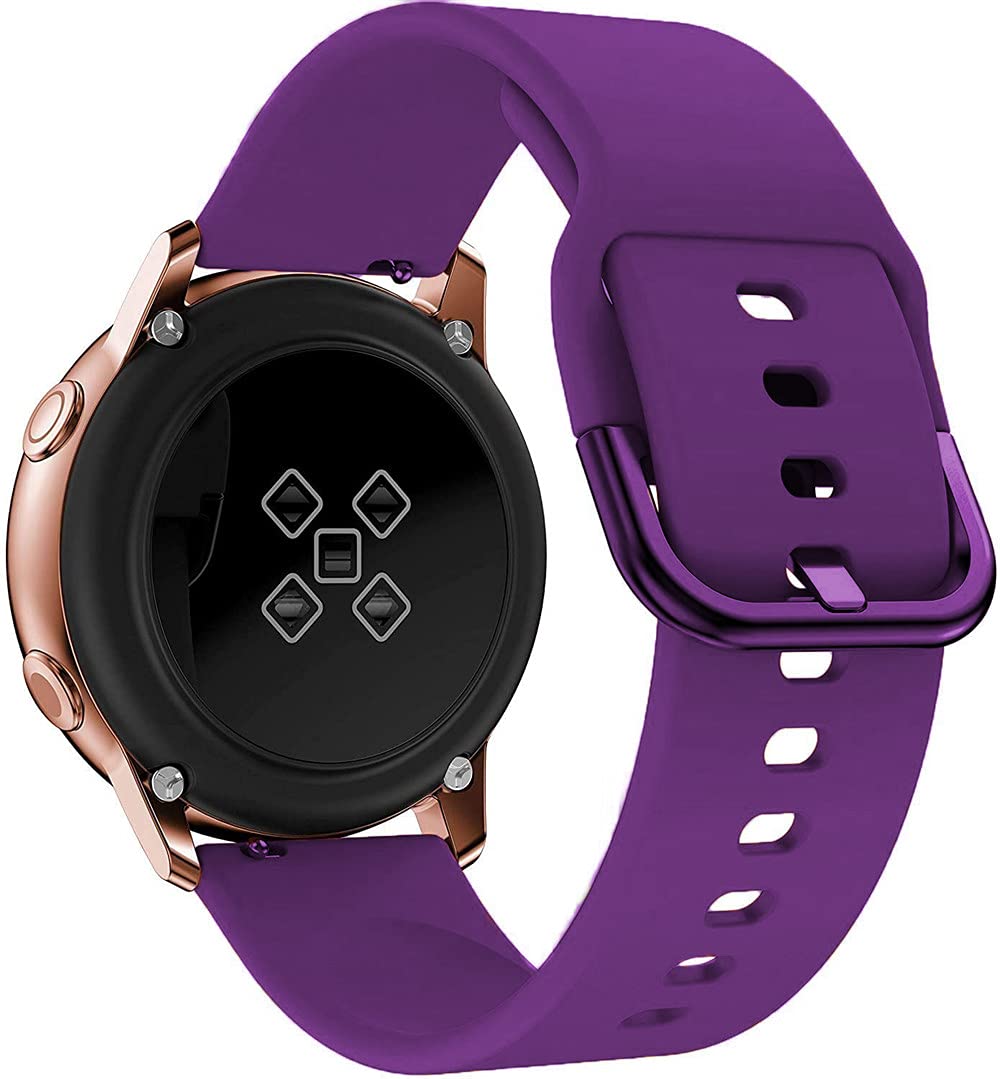 Samsung Watch Bands 20mm - Soft Silicone Replacement Strap Compatible with Galaxy Watch Active 2 (40mm/44mm), Galaxy Watch 3 (41mm), Galaxy Watch Active & Galaxy Watch (42mm) - Sport Band for Gym, Running & Everyday Wear