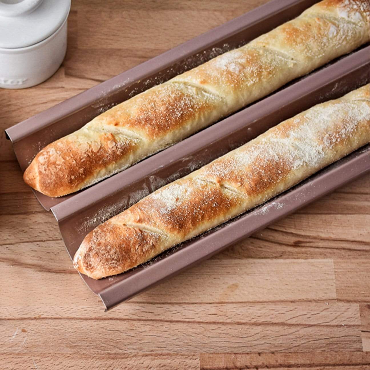 French Baguette Baking Tray - Nonstick Bread Loaf Pan for Homemade Baguettes, Perfect for Oven Baking, Kitchen & Restaurant Use