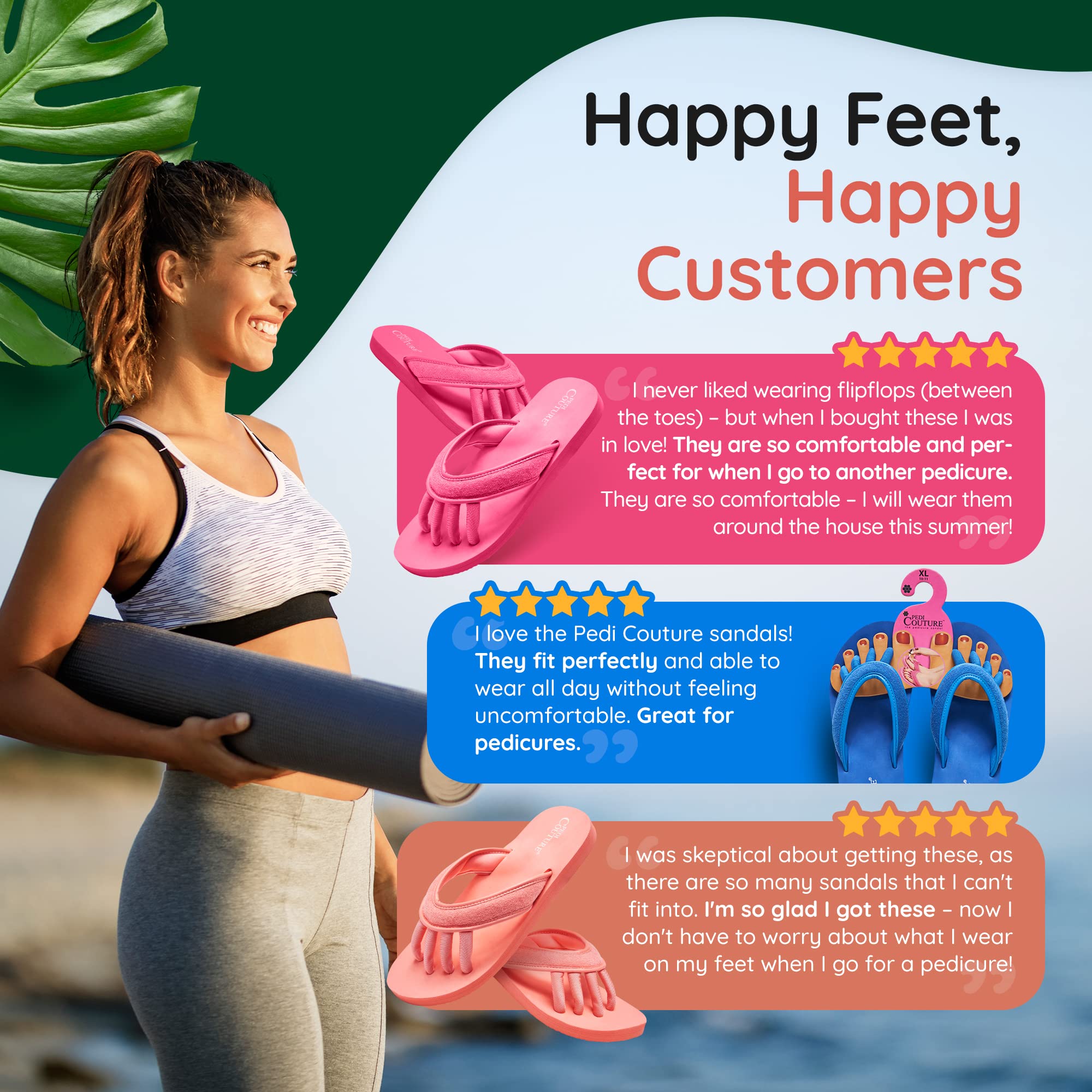 Women's Pedicure Sandals with Built-In Toe Separators - Comfortable Spa Style Flip Flops for Home, Salon, Yoga & Gym | Perfect for Manicures, Pedicures & Relaxation