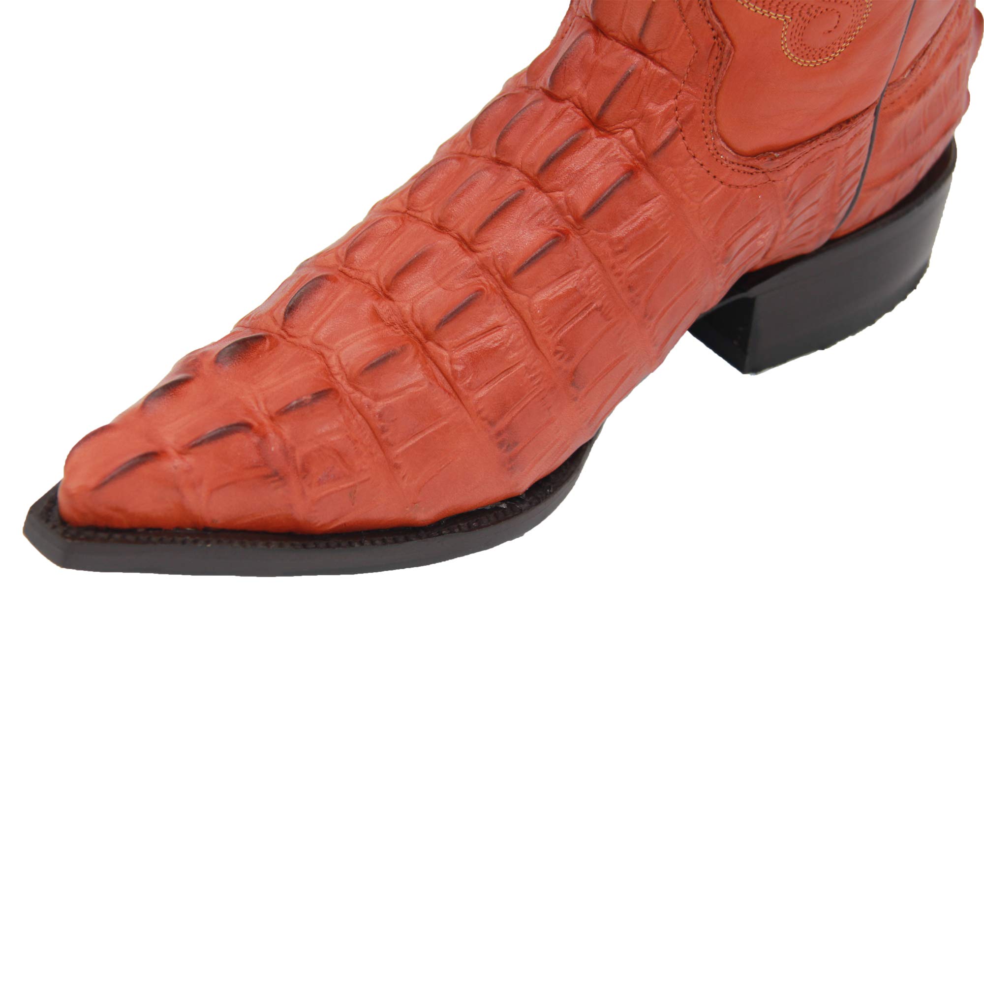 Men's Crocodile Print Leather Cowboy Boots - Western Style Snip Toe Boots for Men | Perfect for Country Dancing, Rodeo, and Western Fashion
