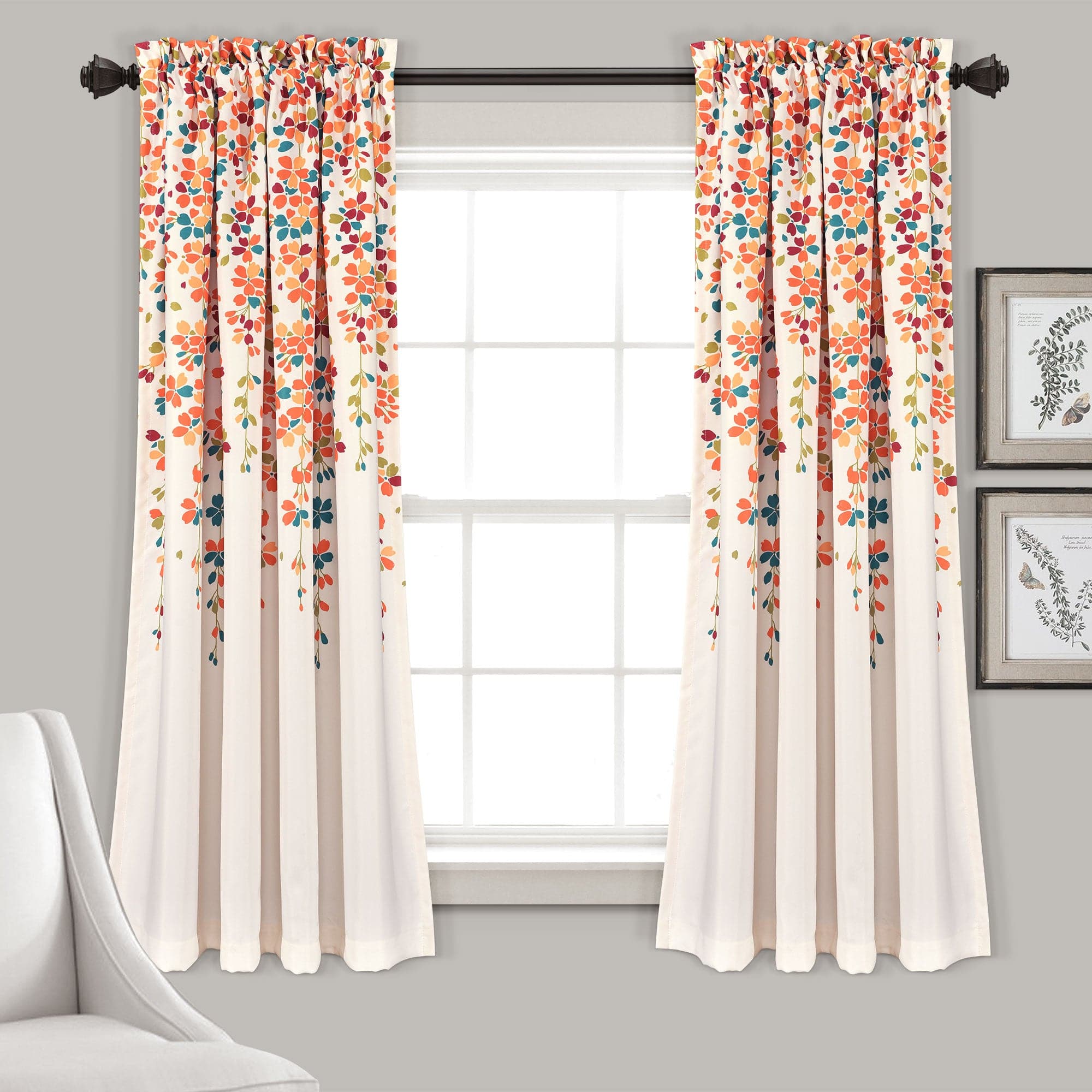 Elegant Weeping Flower Light Filtering Window Curtain Set - Soft Sheer Drapes for Living Room & Bedroom - Perfect for Privacy & Sun Protection