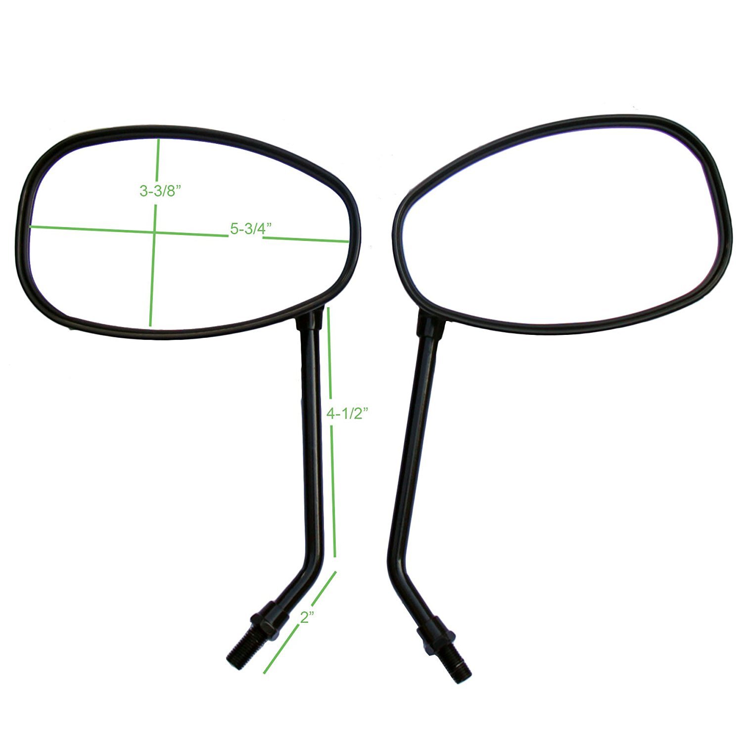 Black Oval Rear View Mirrors for 2013 Yamaha Zuma 125 - Universal Fit Motorcycle Side Mirrors, Durable & Adjustable for Enhanced Safety & Visibility on Road Trips