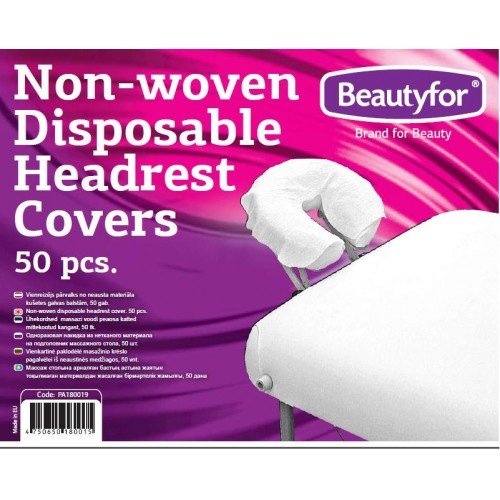 50 Pcs Disposable Non-Woven Headrest Covers for Massage Tables & Spa - Hygienic Protection for Salon, Facial, and Beauty Treatments