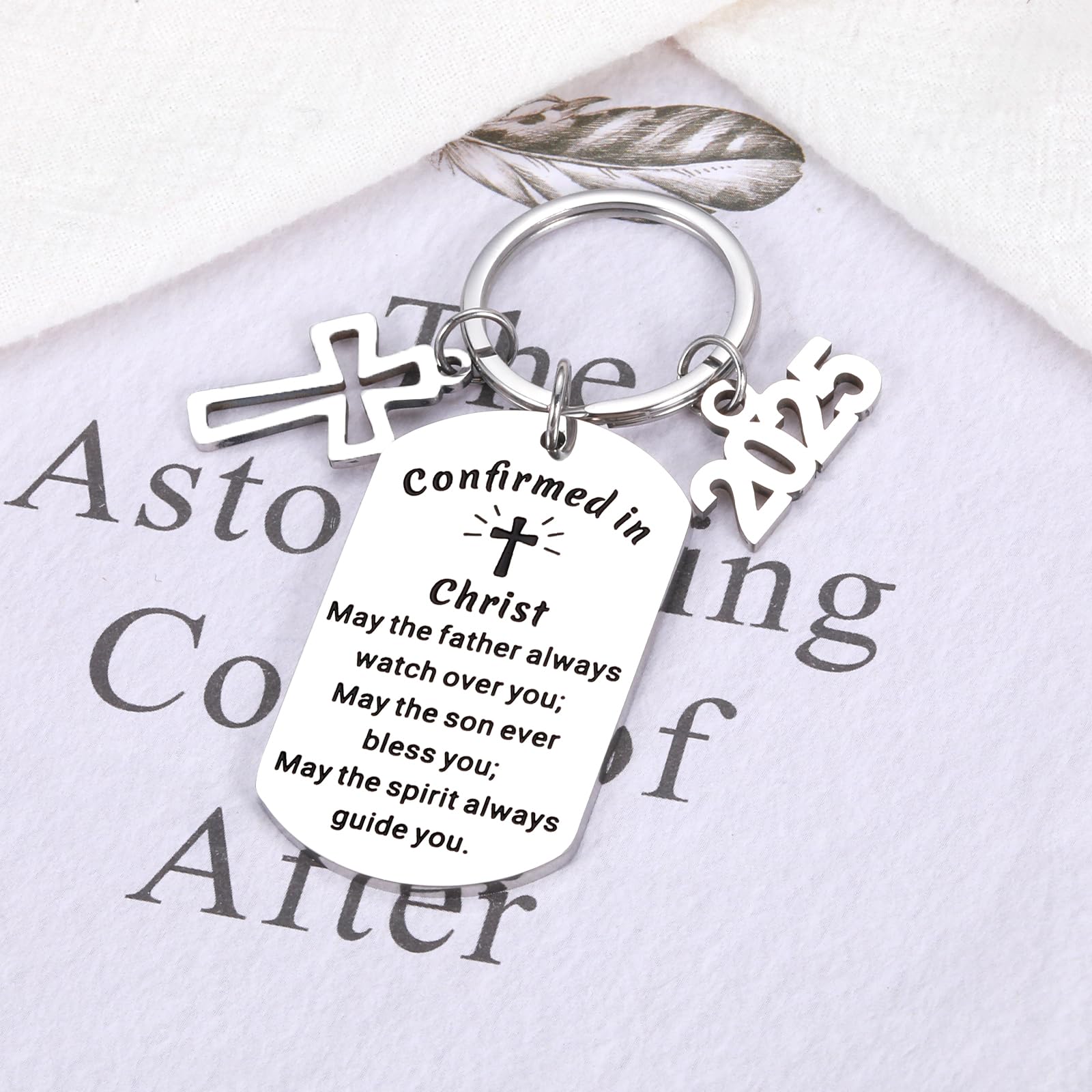 Delujouberst 2025 Religious Confirmation Gifts for Teens - Baptism & First Communion Keychain for Boys & Girls - Easter Basket Stuffers & Christian Keepsakes - Perfect for Easter Celebrations, Baptism Ceremonies, and Youth Religious Events